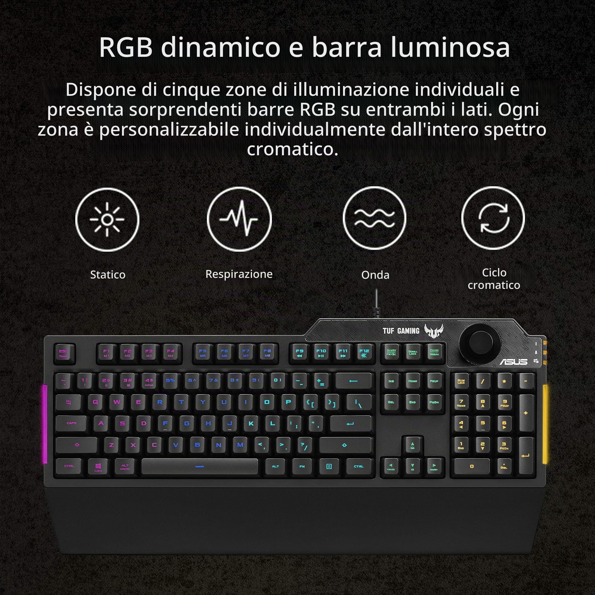 TECLADO (FRANCES) ASUS TUF K1 GAMING KEYBOARD 90MP01X0-BKFA00