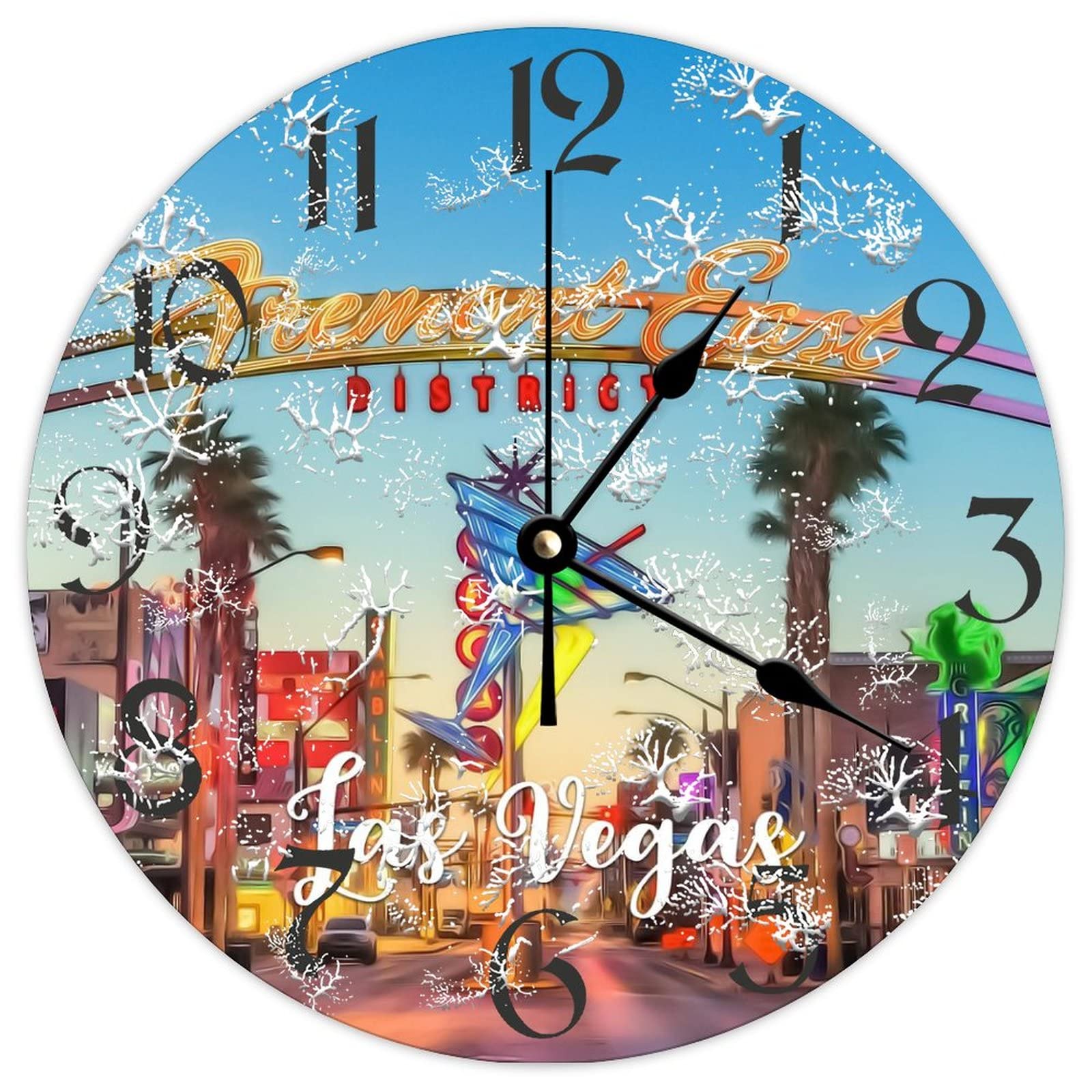 Horloge vintage Las Vegas en bois pour chambre zen et salle de bain