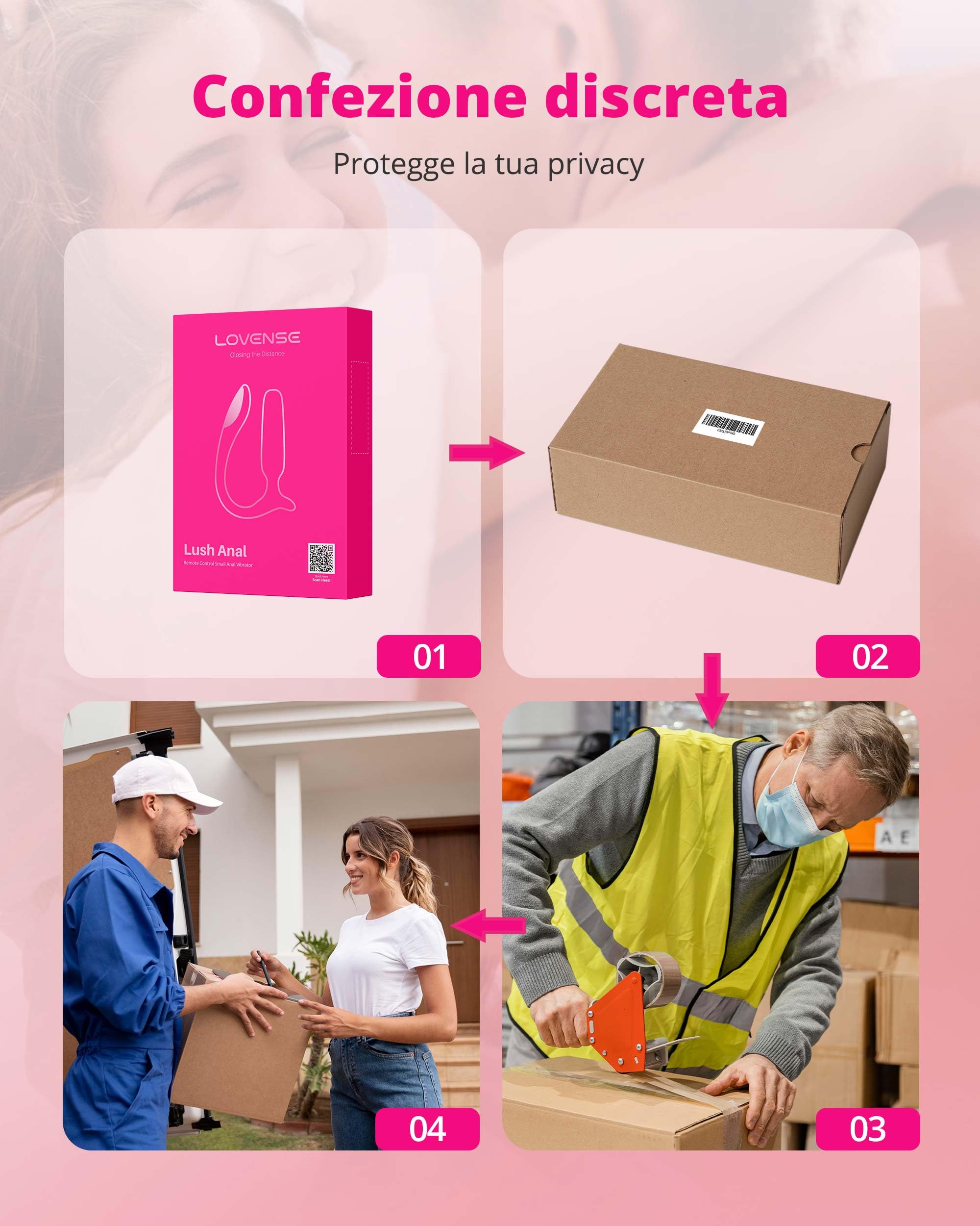 LOVENSE Lush Anal Vibrating Butt Plug Sex Toys, Piccolo Vibratore Anale Controllato da App con Luce LED, Giocattoli Anali per Adulti per il Piacere di Coppie Maschili e Femminili, Impermeabile