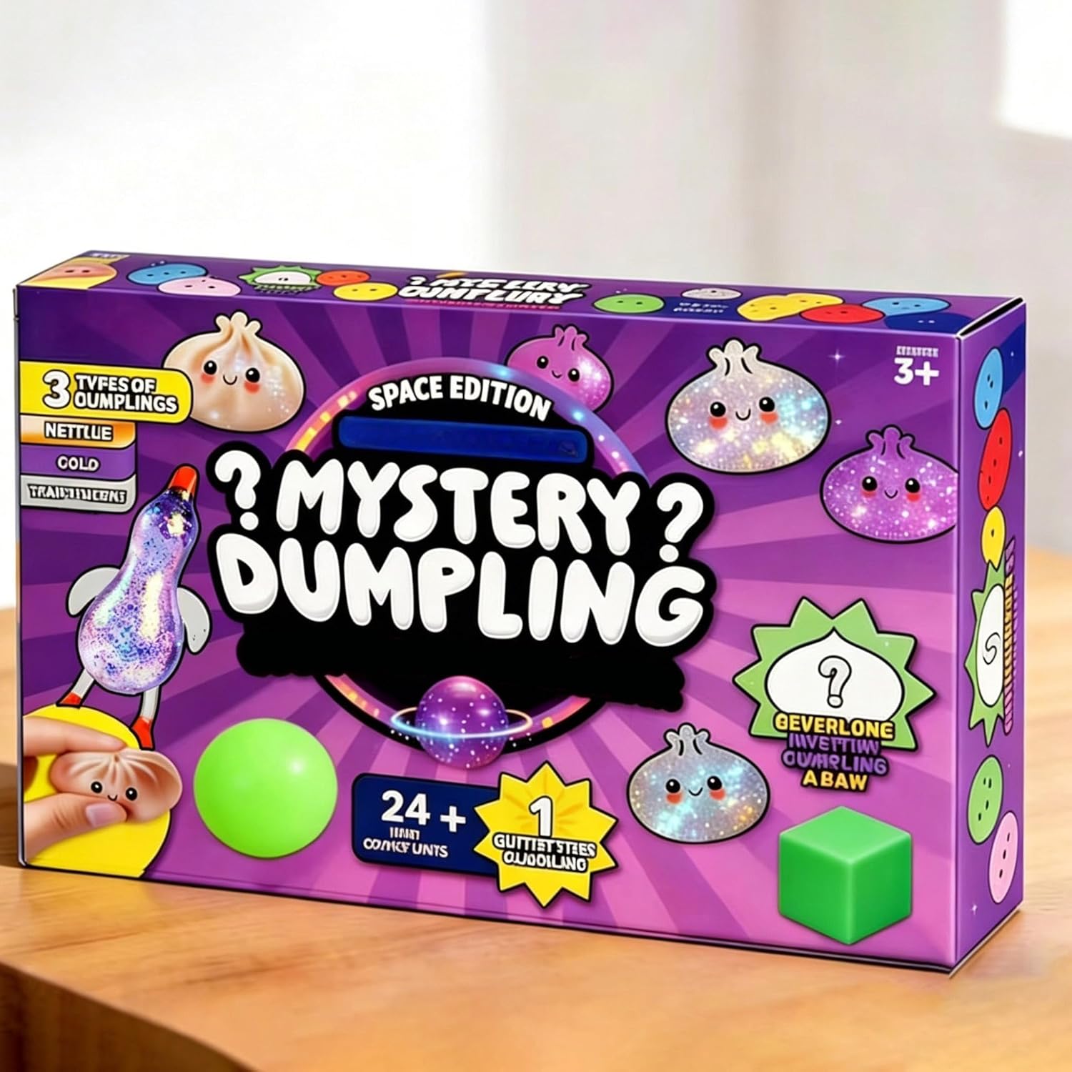 Dumpling Squishies, 2026 Squishies Dumpling Mystery Advent Countdown Calendar, 24 PCS Random Surprise Squishies Toys, Stress Relief Sensory Fidget Toy for Anxiety Relief Hand Relax, Birthday Gifts (Purple)