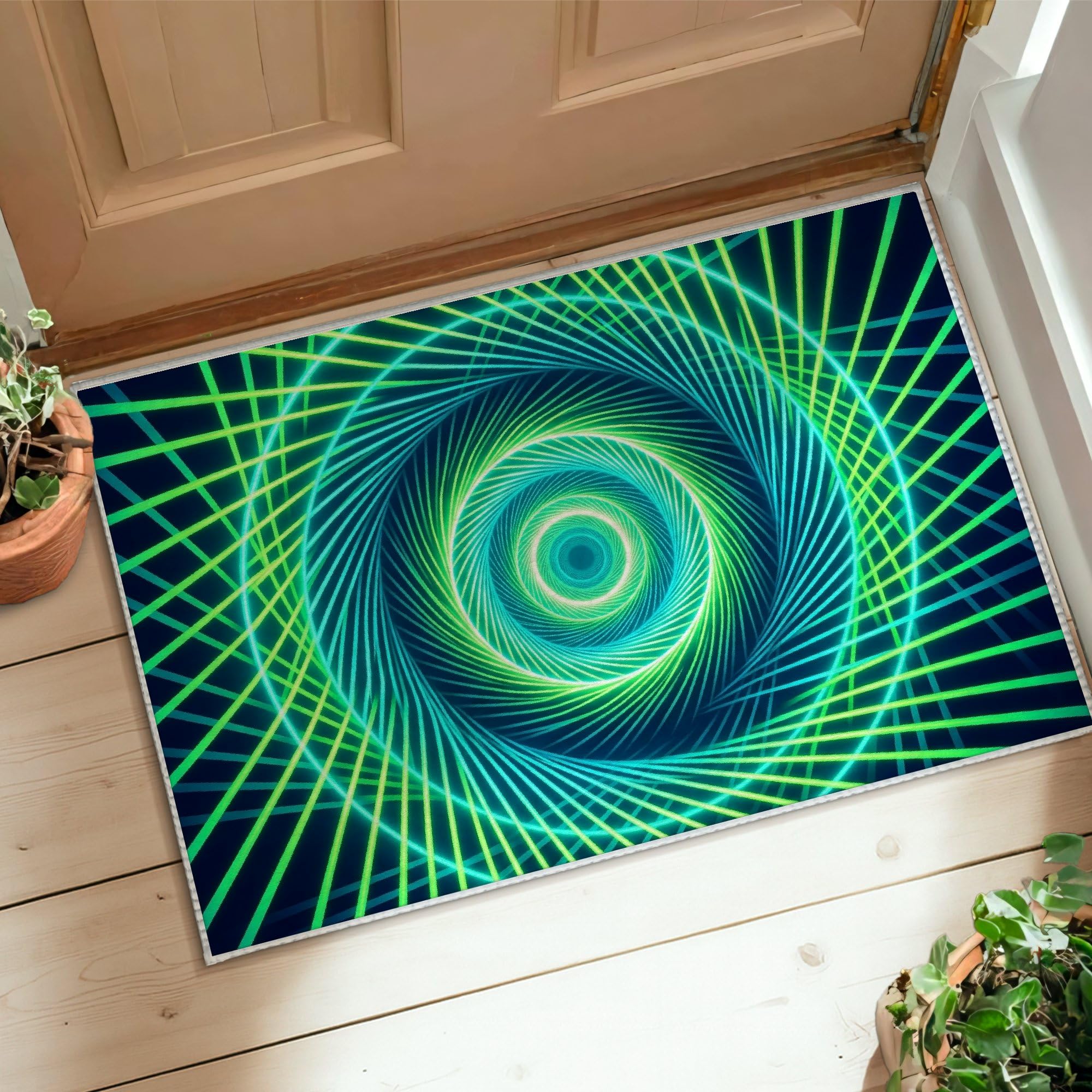 Tapis en spirale ne perd pas ses poils paillasson d'entrée rectangulaire pour chevet