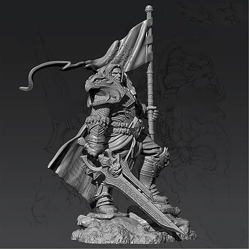 Splindg 124 2.953in Dark Armor Warrior Resin Soldier Kit de modelo de personaje de soldado sin pintar44192L