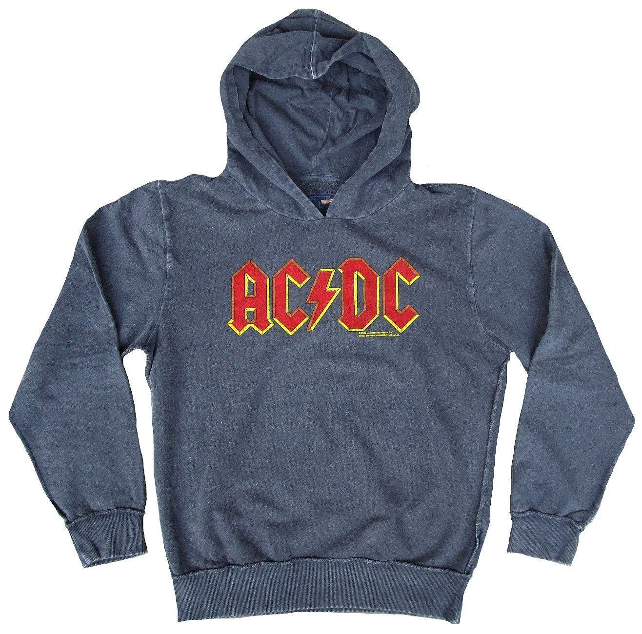 Amplified – Felpa Felpa Con Cappuccio Grigio Official AC/DC ACDC Logo Rock Star Vintage Grau 56/58