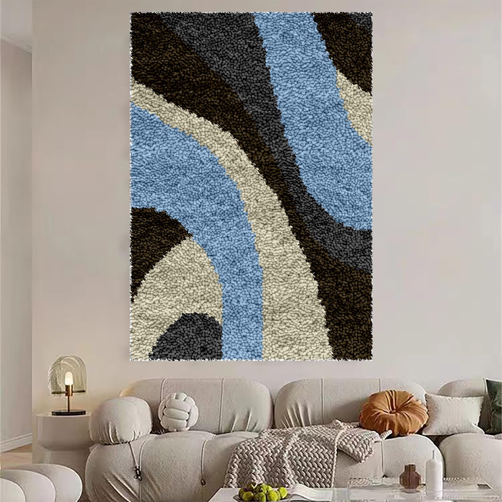 DIY Knüpfteppich Set Für Erwachsene - Latch Hook Teppich Selbst Machen 55x75cm | Mit Allem Zubehör