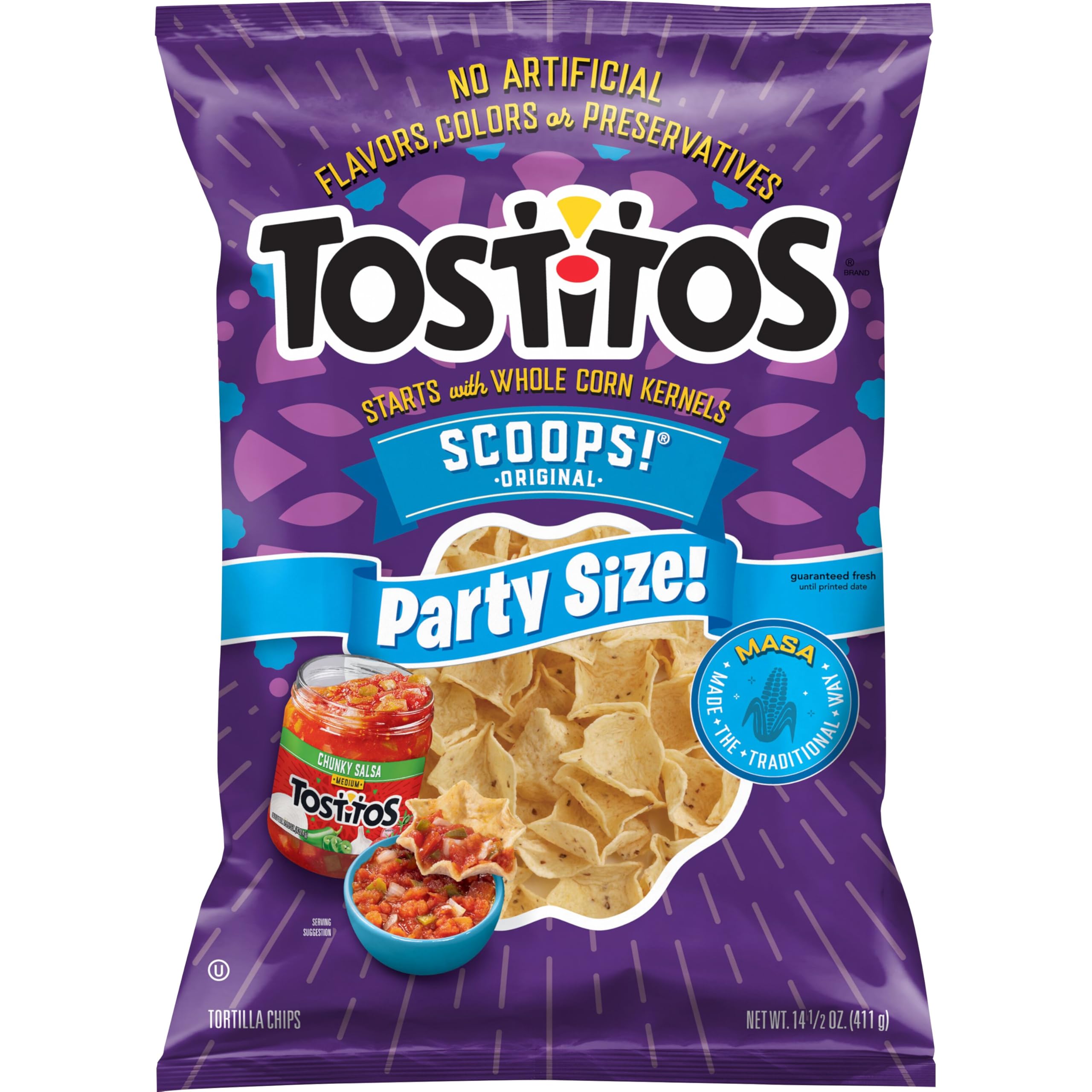 Scoops Tortilla Chips Party Size Bag, 14.5 Oz