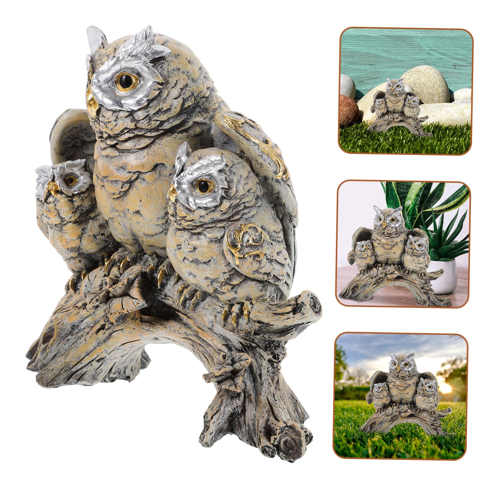 Amazon.co.jp: フクロウ像 プラスチック製のフクロウの像 庭のフクロウ