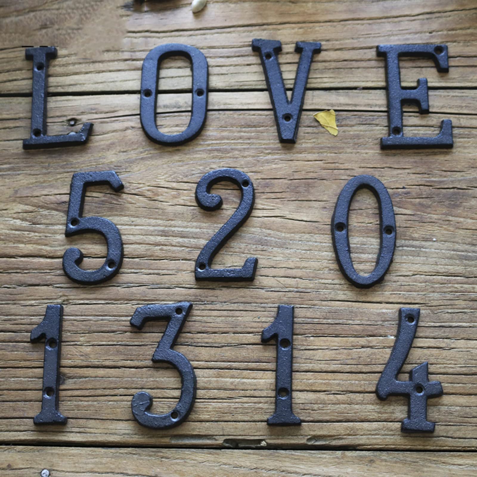 3D Cast Ferro Casa Placca Numeri 0-9 Lettere A-Z Porta Nero Decorazione Parete 3 Pollici 8cm Metallo Indirizzo Segno con Viti per Esterno Interno Hotel Dormitorio Cafe Yard Via Casella Posta (B)