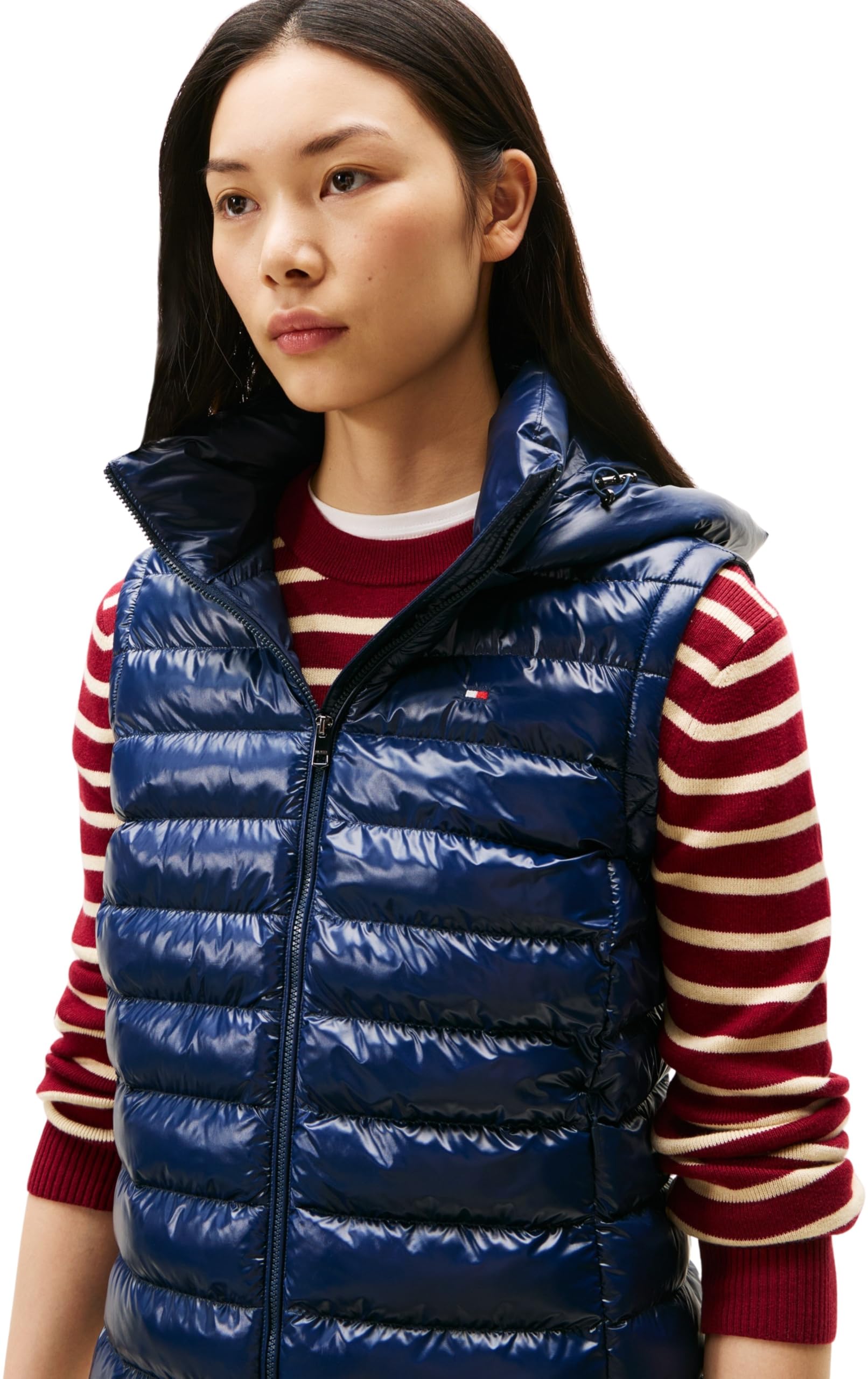 Tommy Hilfiger Donna Gilet Padded Slim con Cappuccio