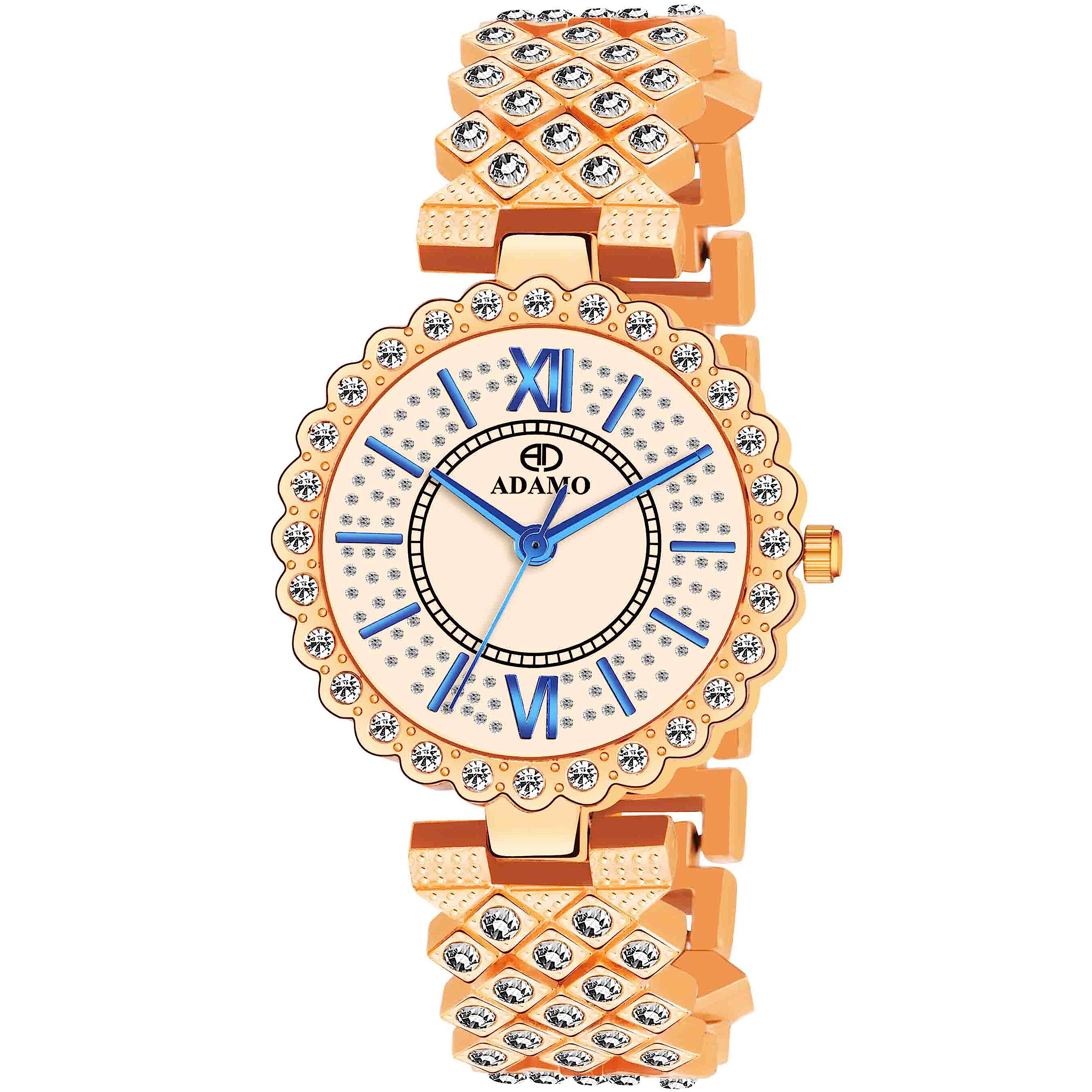 ADAMO 18K Gold Plated Designer Rose Gold Dial Womens & Girls Watch 877KKM21 (B0C9HCY3MX) Amazon Price History, Amazon Price Tracker