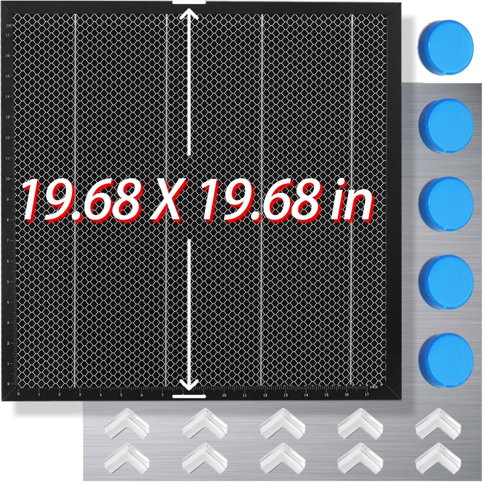 YOOPAI Honeycomb Laser Bed 500x500mm Honeycomb Working Table with Aluminum Panel for Laser Cutter Engraver Accessories, Desktop Protection, Fast Heat and Smoke Dissipation 19.68"x19.68"