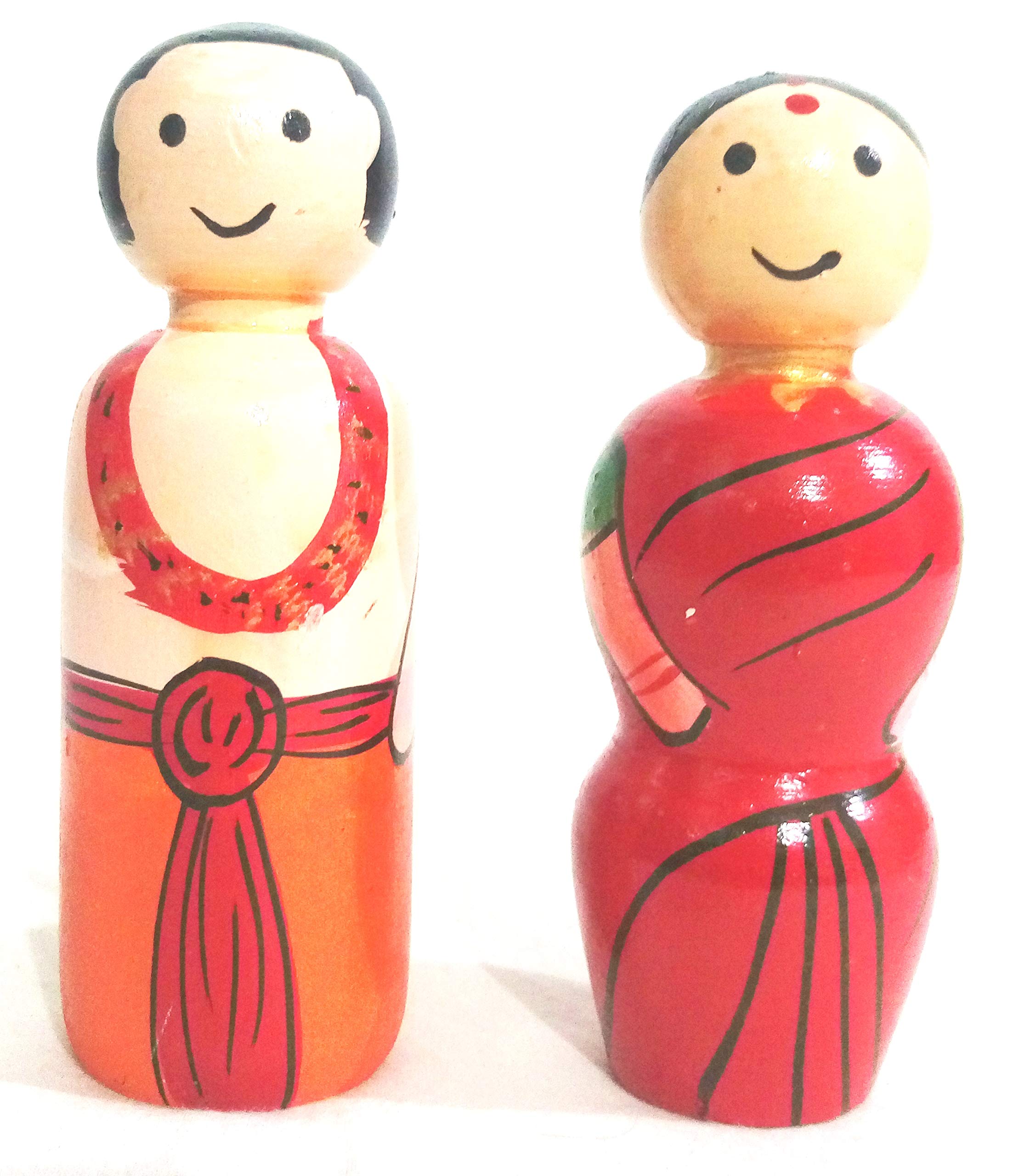 Crafts India Handcrafted channapatna Wooden Andra Couple Doll / Toy , Mr. & Miss Balaji - 10 cms (B07Y6MKH6L) Amazon Price History, Amazon Price Tracker