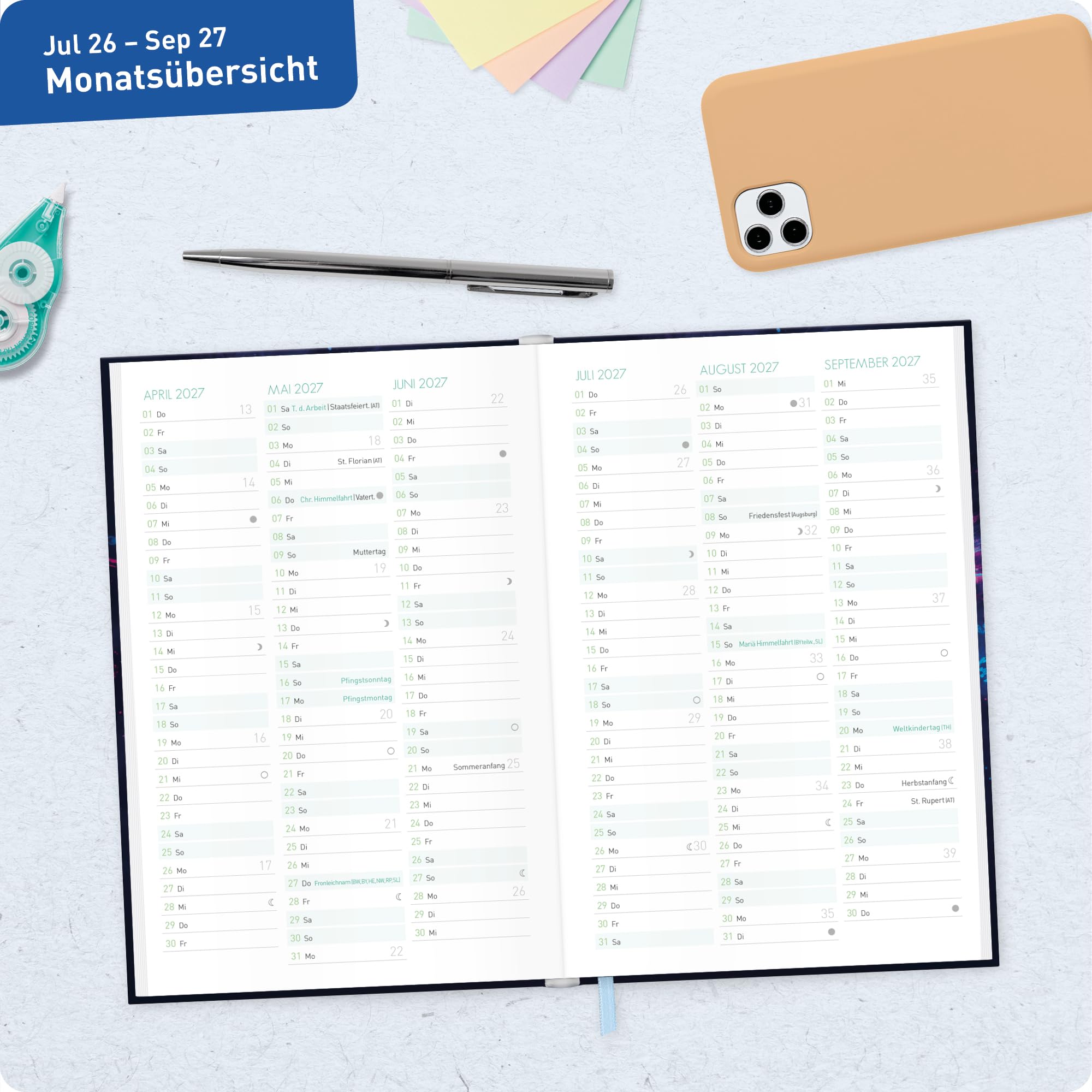 Schulstuff Schüler:innen-Timer 2026 2027 A5 - organisiert durchs neue Schuljahr - Flexocover Schülerkalender, Schülerplaner, Hausaufgabenheft "Game on"