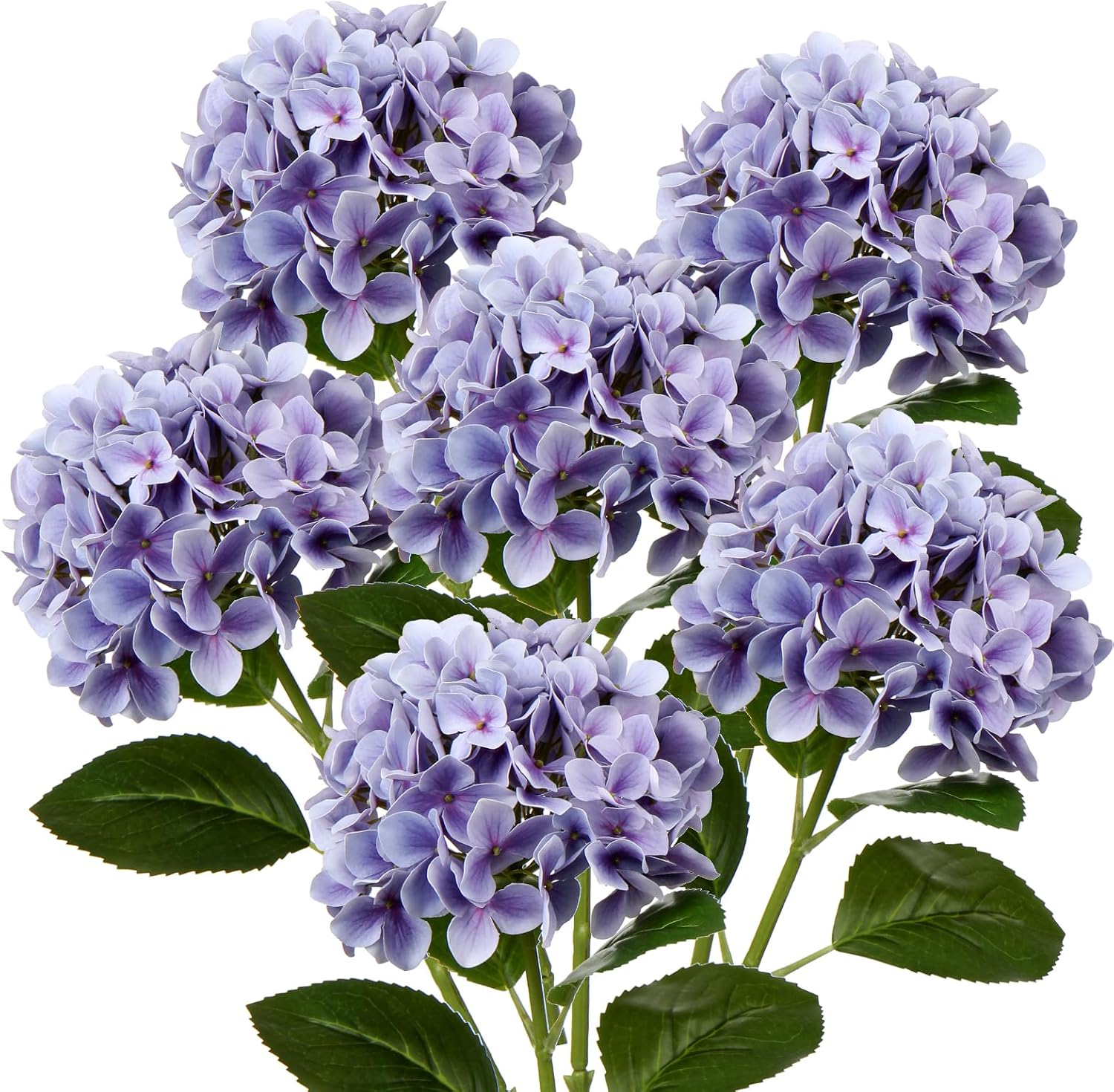 DILATATA Faux Hydrangea Large Artificial Purple Hydrangea Flowers 26" Real Touch Hydrangea Flowers Lifelike Silk Hydrangea Stems for Wedding Party Garden Home Decor-Purple Hydrangea 6PCS