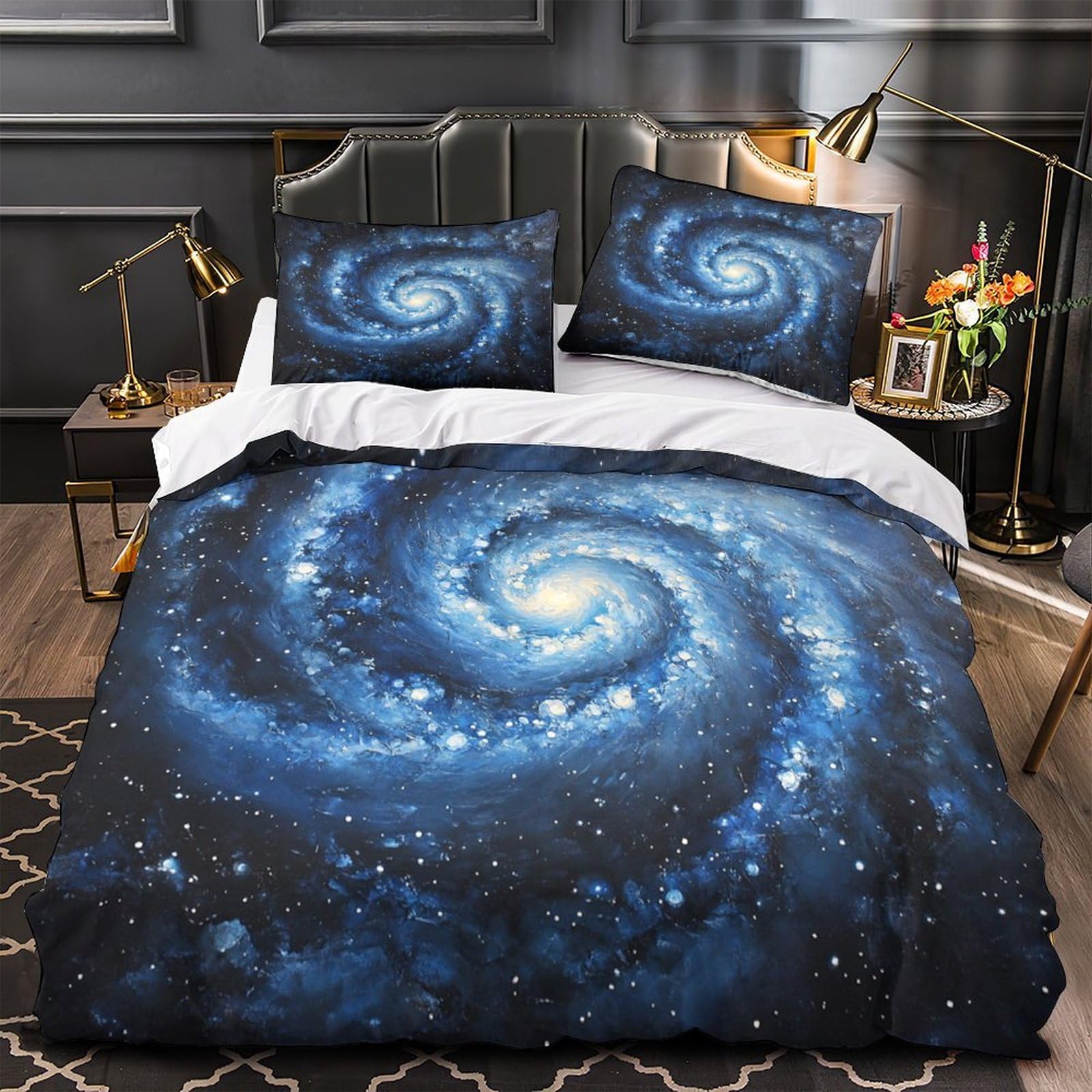 Housse de couette galaxie 140x200 lit simple enfant 3D