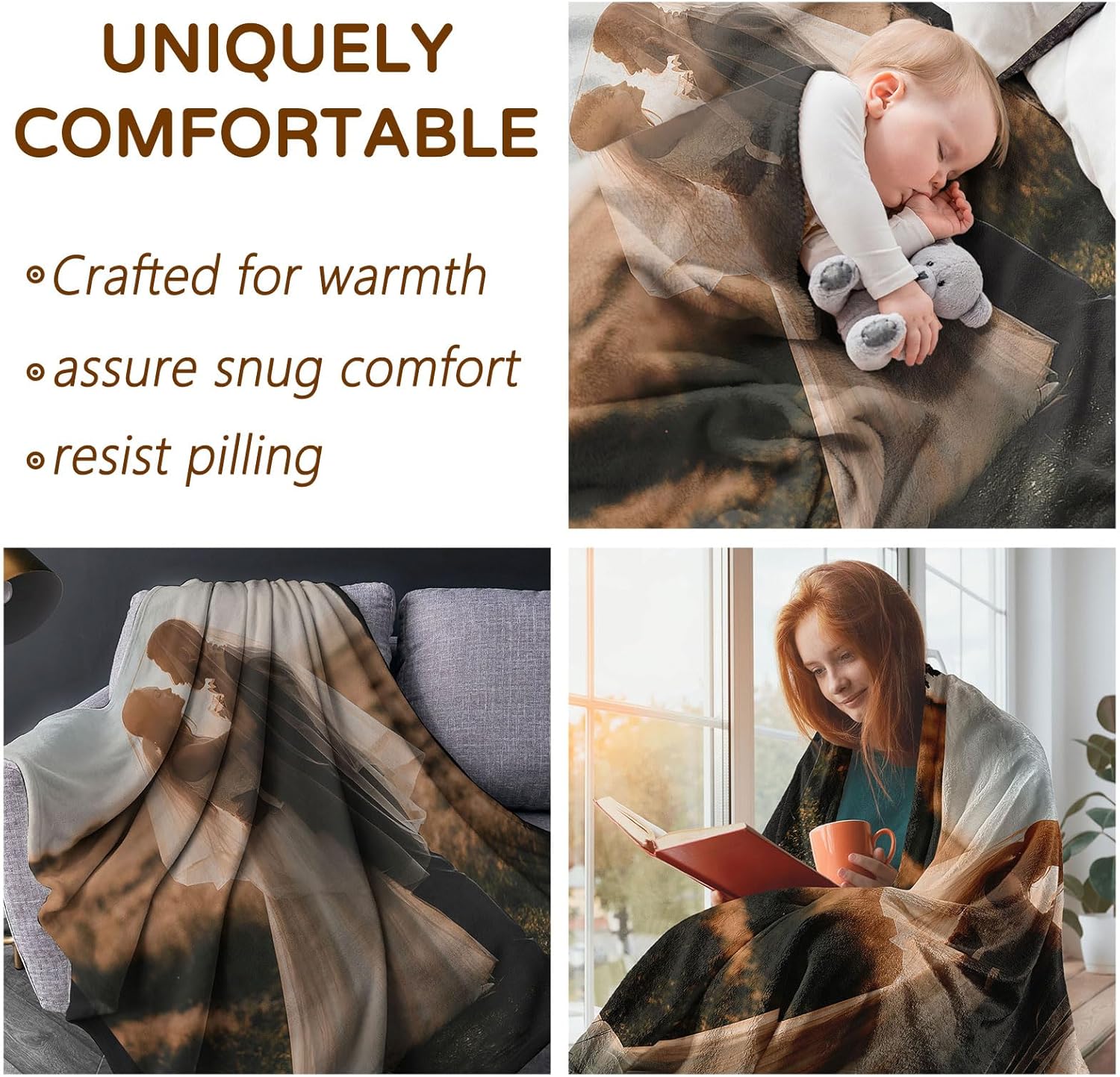 Custom Blanket with Picture Text, Personalized Photo Throw Blankets, Personalized Gifts for Boyfriend Girlfriend Couple Wife Husband, Customized Birthday Gift