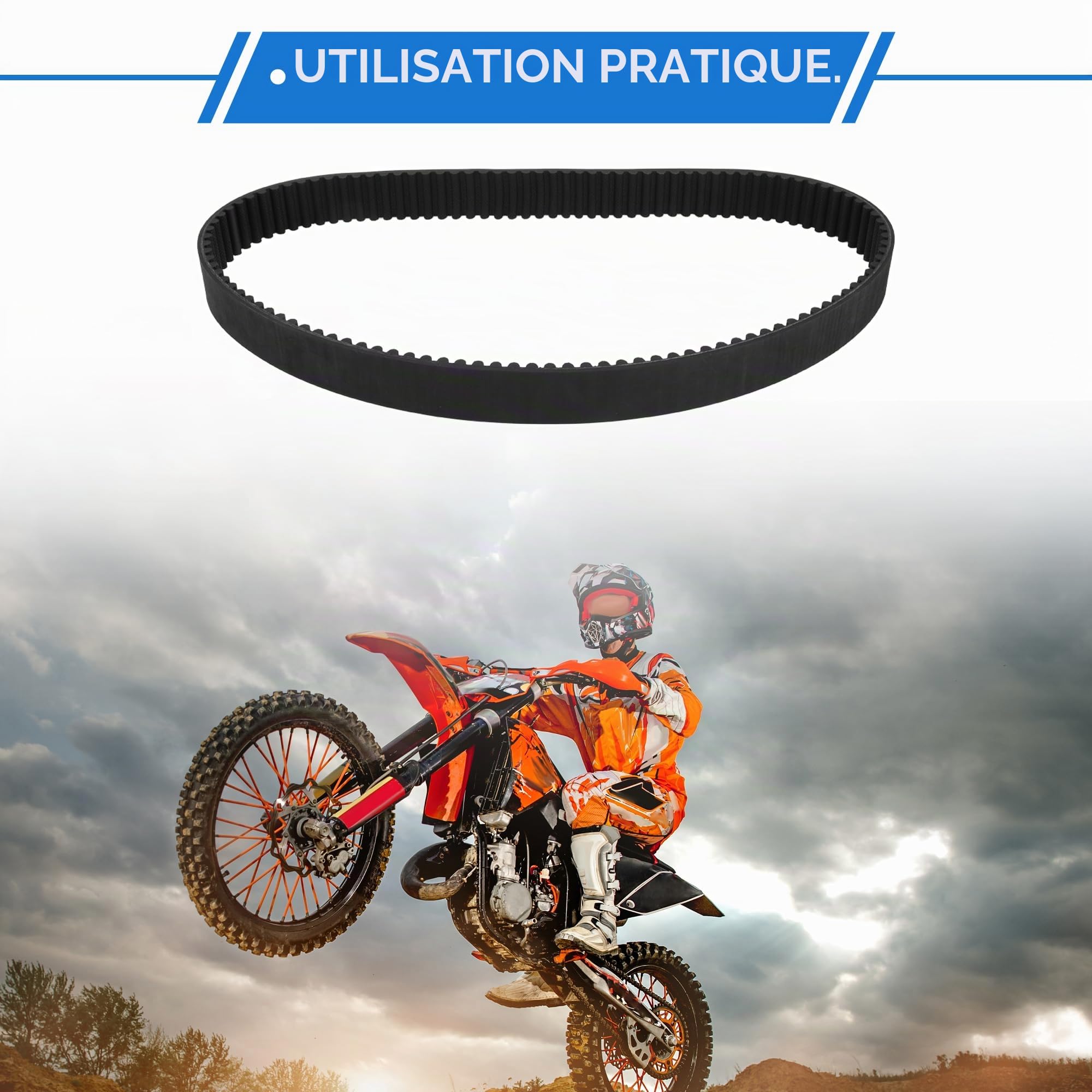 Courroie Transmission Pour Yamaha Xp530 T-Max 530 12-16 1 Pièce | Noir, Caoutchouc Et Fibre, Dimensions: 1255x40x7.5mm, Résistant À L'Usure, Pour Véhicules Tout-Terrain