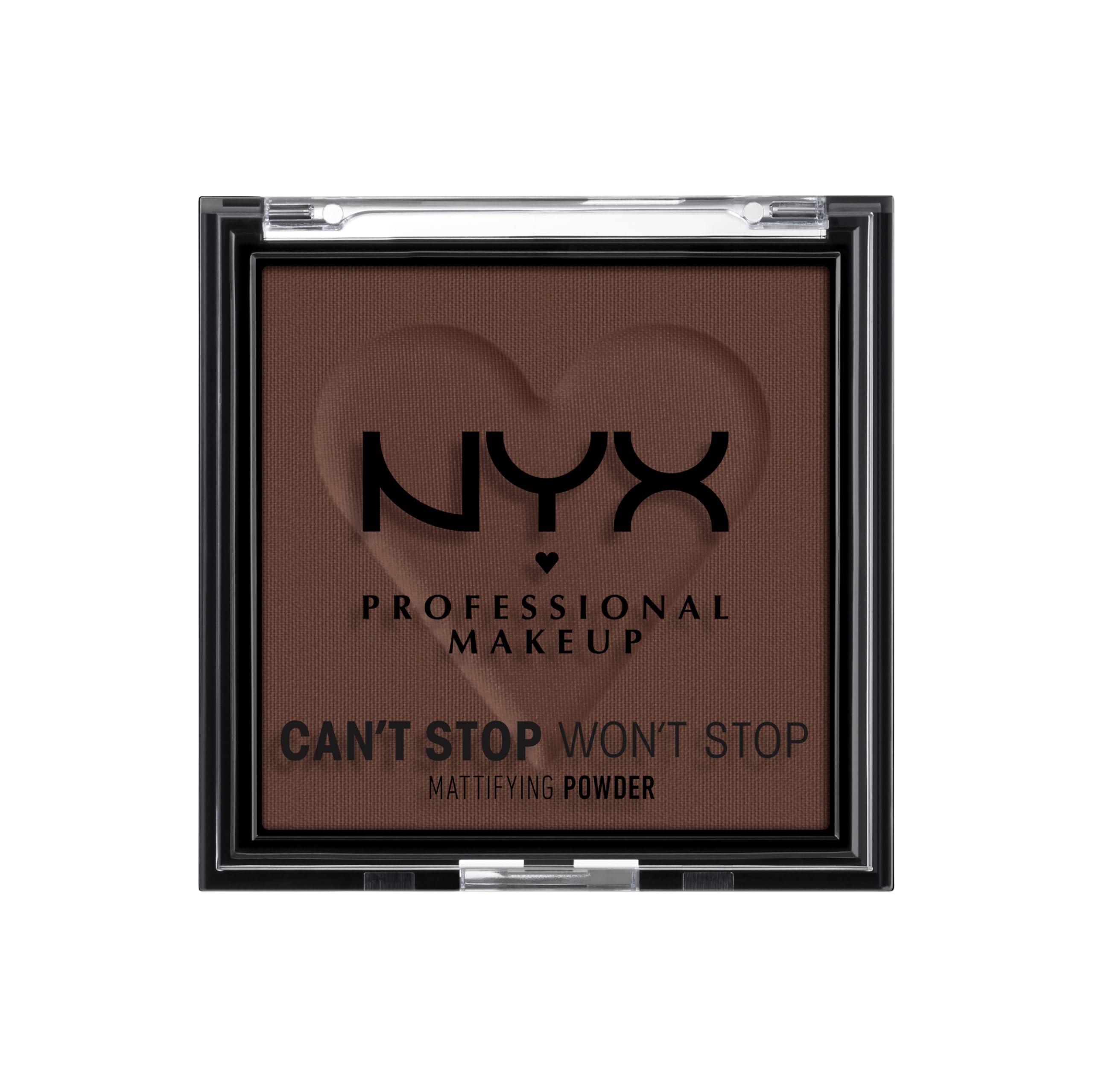 NYX Professional Mattifying Pressed Powder & Setting Powder, Can't Stop Won't Stop, All Day Oil & Shine Control, Lightweight & Transfer-Resistant Face Makeup, Sheer Coverage, Shade: Rich