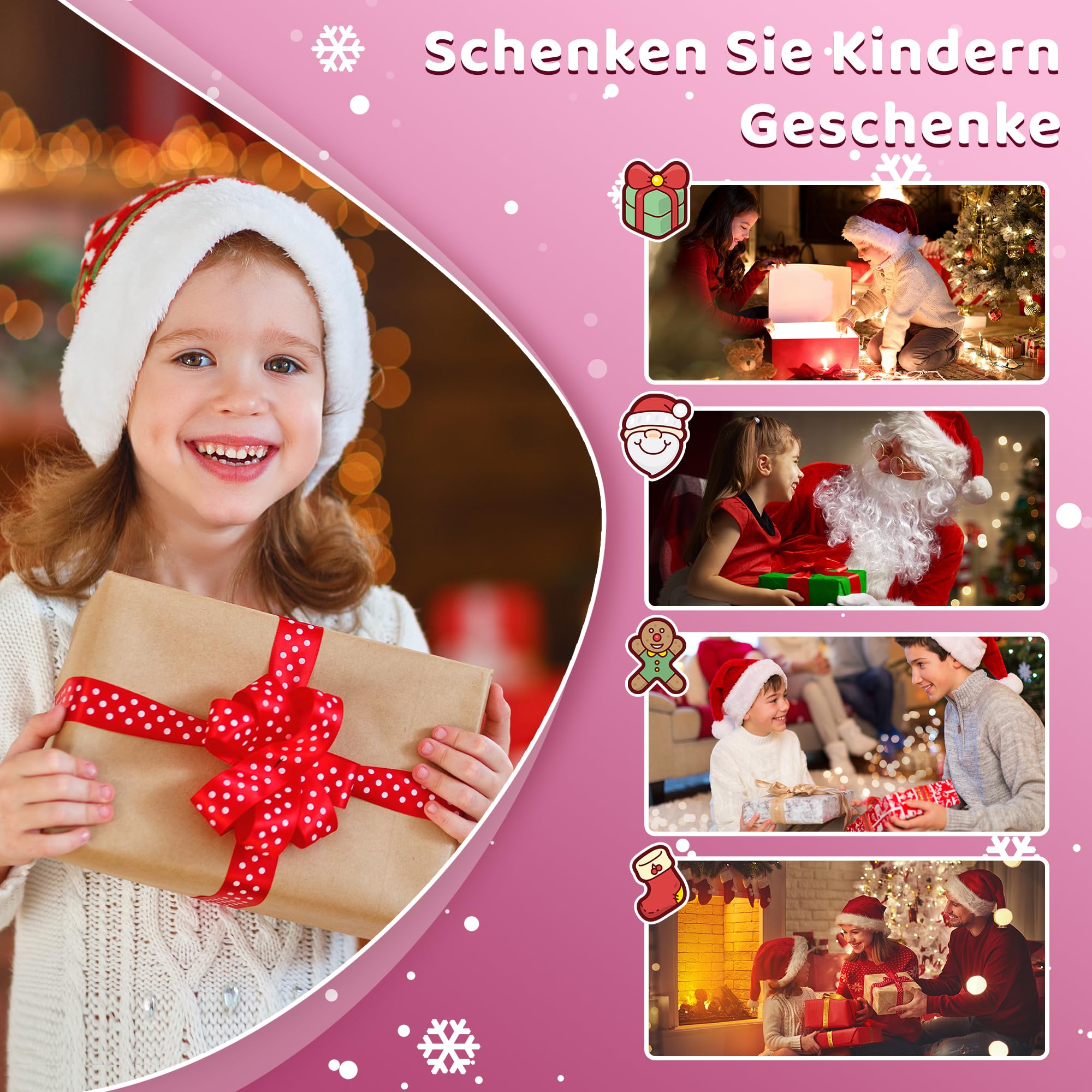 kamera Sofortbildkamera, Kamera mit 32GB Karte & 4 Bände Druckpapier, 48MP Sofortbildkamera mit 1080P Digitalkamera für , Geschenke für Mädchen und Jungen von 3 bis 12 Jahre