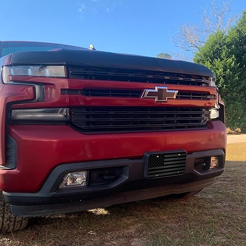 Miniatura 4 de Jass Graphix - Placa de bandera norteamericana para auto color negro mate con 18 de pulgada de aluminio negro compuesto resistente táctica patriota