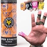 Goat Tape Super Stretchy Thumb Tape - Weightlifting Hook Grip Tape & WOD Tape for Cross Training, Gym Workout Tape, Athletic Finger Wrap - Flexes with Every Move - 15 Feet per Roll (Orange 4-Pack)