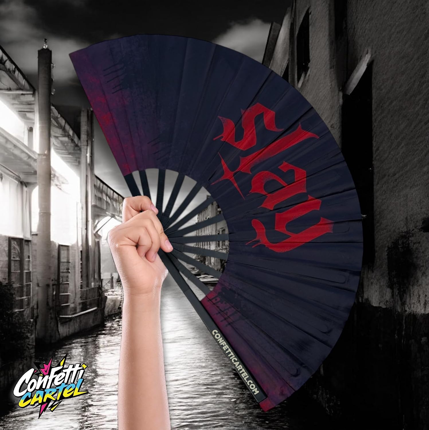 | Festival Accessory | Nylon Fabric | 13" x 25" | Durable Plastic Handle | Textured Grip