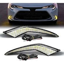 LED Daytime Running Light for Toyota Corolla 2021-2023 L LE XLE | With Dynamic Amber Turn Signal ,White DRL,Front Bumper Lights Kit,Modern Look