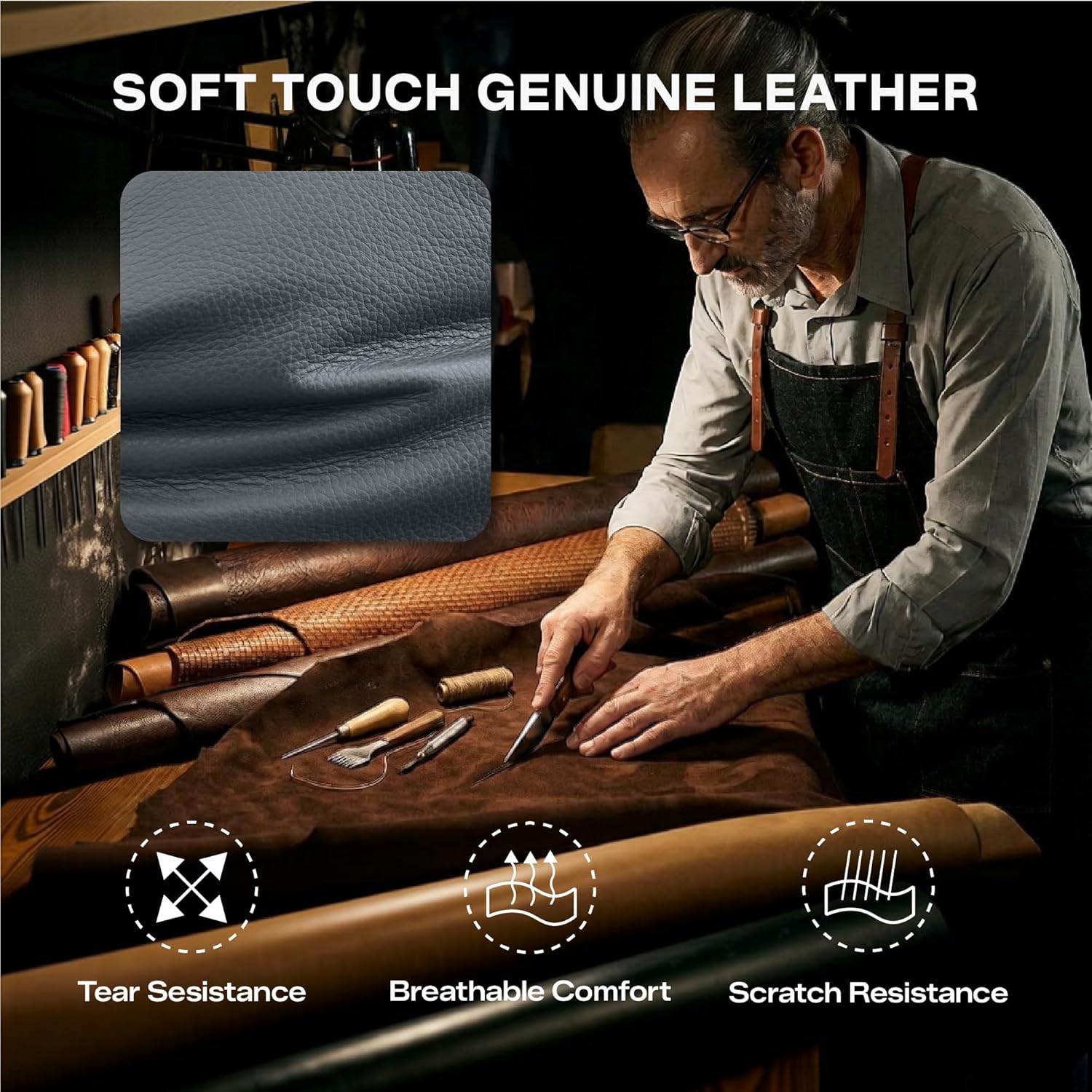 Watson & Whitely Super Zero Gravity Recliner Chair, Oversized Genuine Leather Electric Recliner W Power Adjustable Headrest & Lumbar Support Hidden Storage for Living Room, Navy Blue