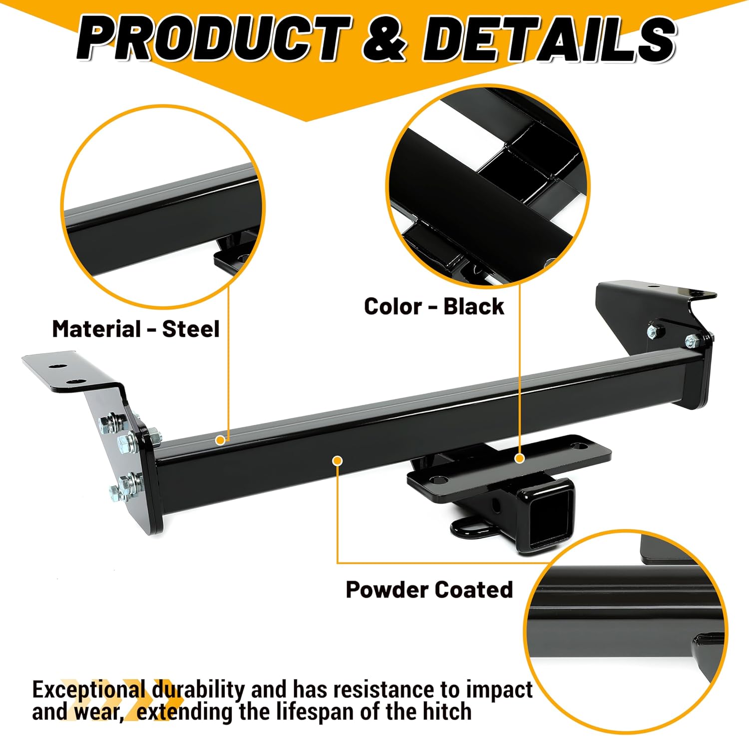 Kojem Class 4 Trailer Hitch Compatible with 2016-2023 Toyota Tacoma 2" Receiver Tow Hitch Powder Coated