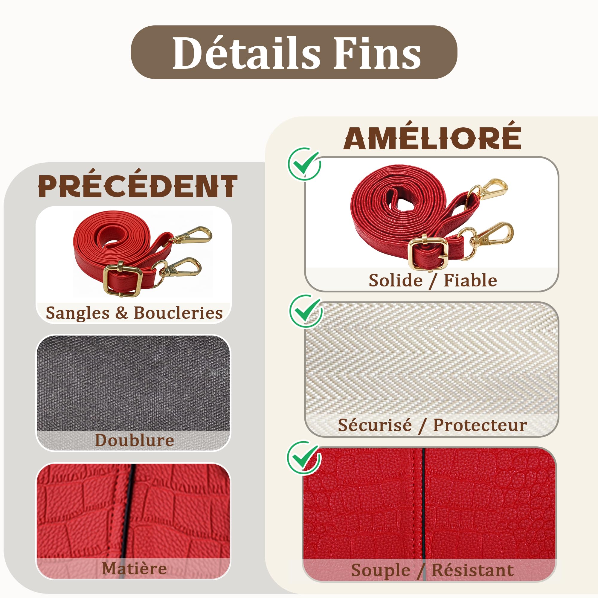 Femme Sac à Main Elégant Top Poignée Sacs à Bandoulière avec Exquis Pendentif PU Cuir Dames Sac Fourre Tout pour Travail Achats Rouge A
