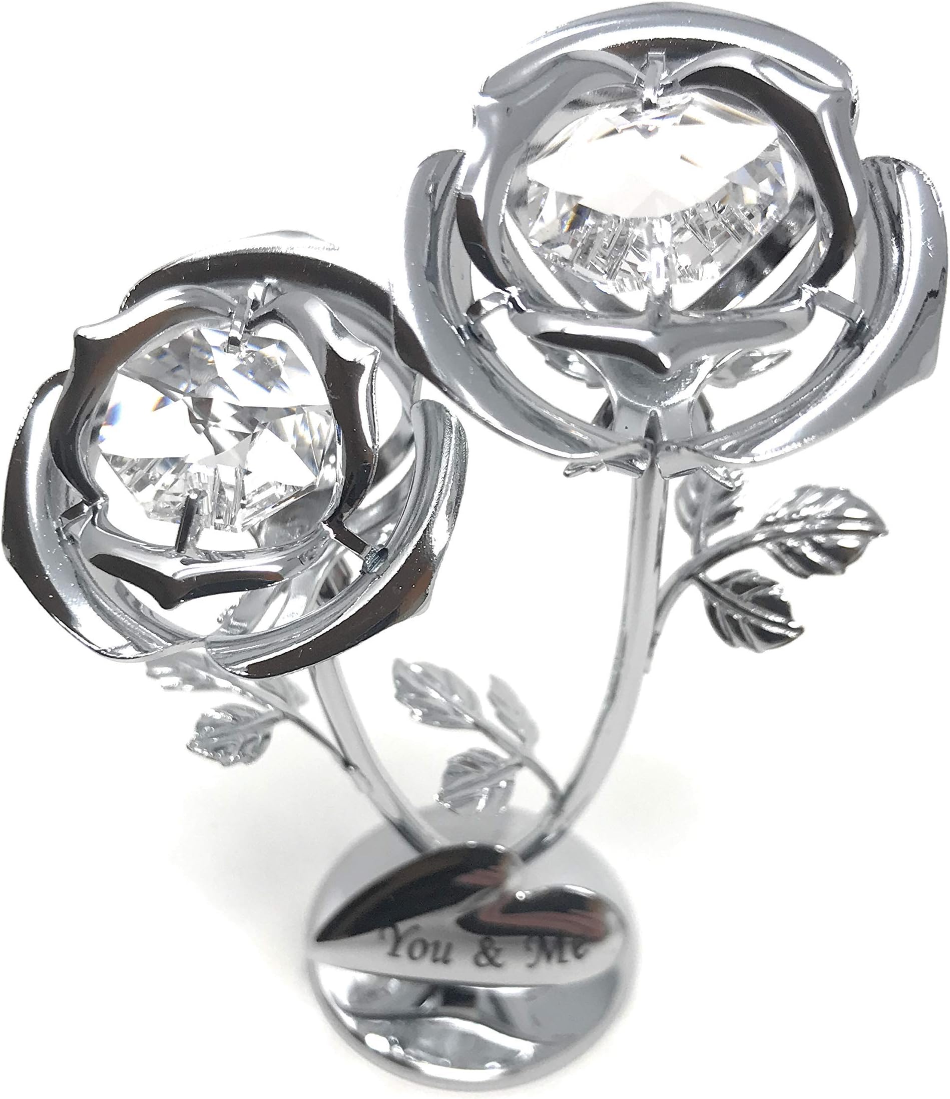 Crystocraft You & Me Crystal Rose Ornament