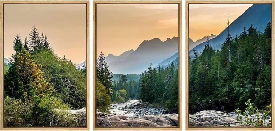 Amazon.com: wall26 Framed Canvas Print Wall Art Set Sunset