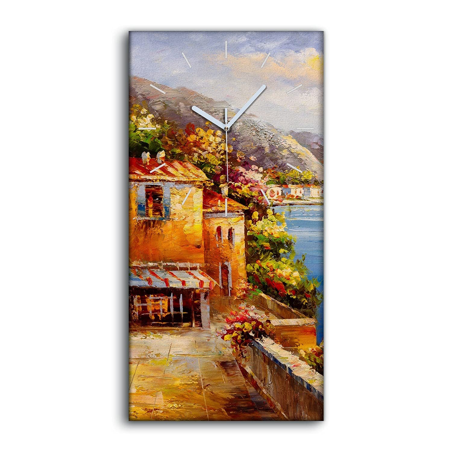 Horloge sur toile bord de mer pour créer une ambiance zen dans votre salon