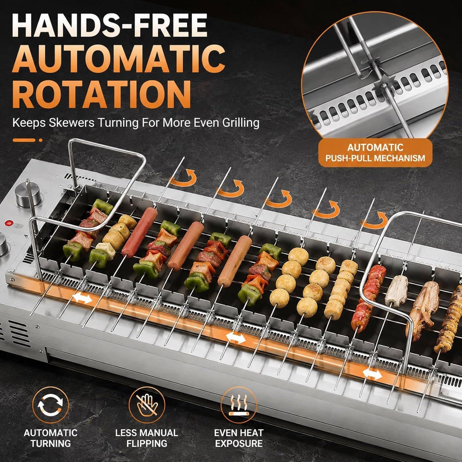 Barbecue Elettrico, Grill Spiedini, Macchina Spiedini 16grids