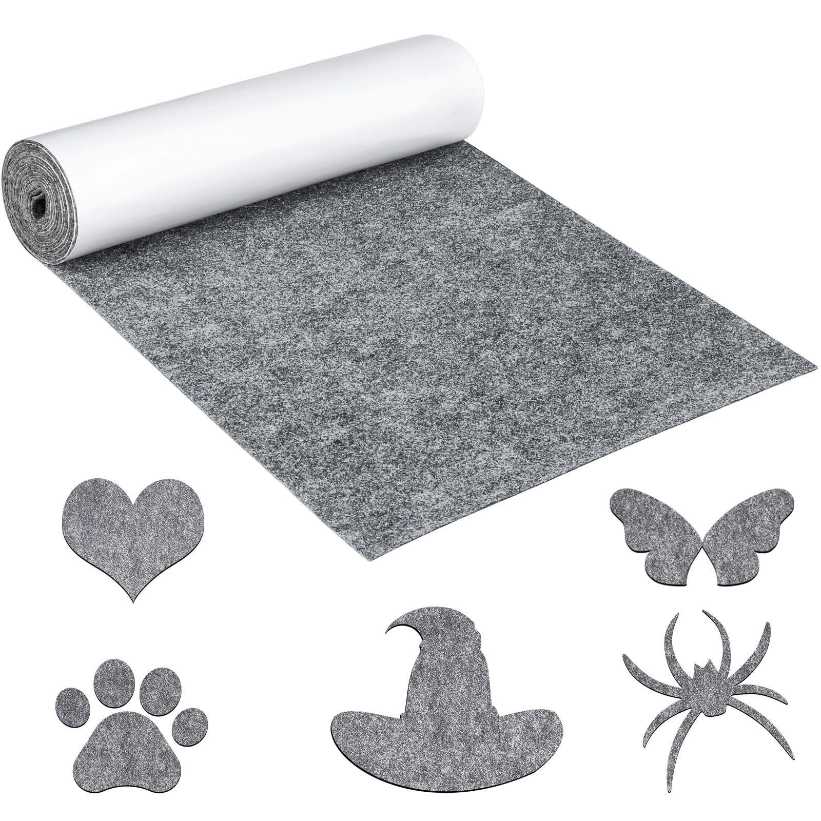 Wzone Self Adhesive Felt Roll - 31x200cm, 1mm Thick Grey Felt for Gift Boxes, Picture Frames, Chairs, Sofas & More (12.2 x 78.74in)