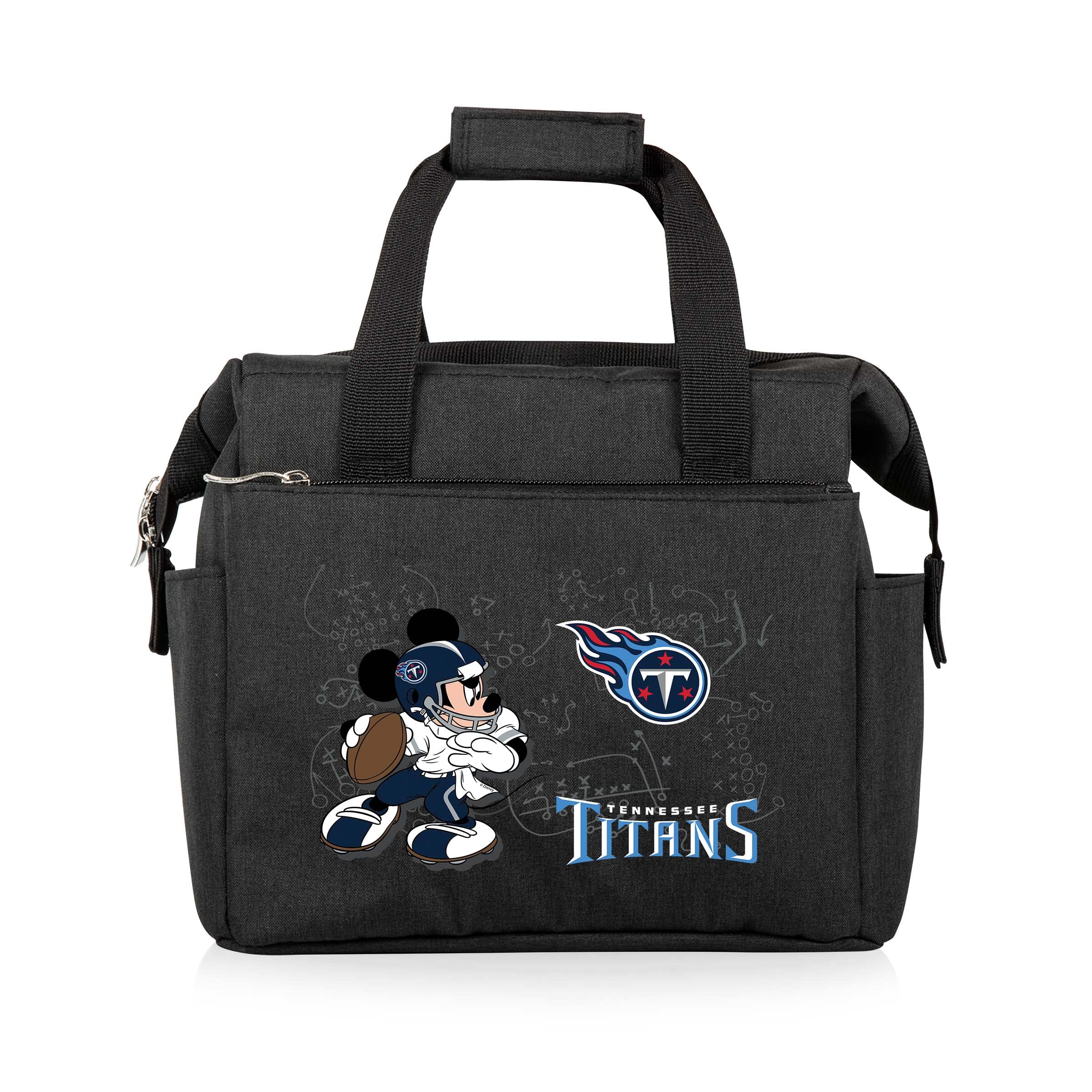 PICNIC TIME NFL Mickey Mouse On The Go Lunch Bag - Soft Cooler Lunch Box - Insulated Lunch Bag, (Black)