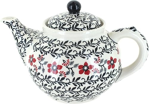 Miniatura 11 de Tetera de mariposa azul de cerámica polaca rosa azul