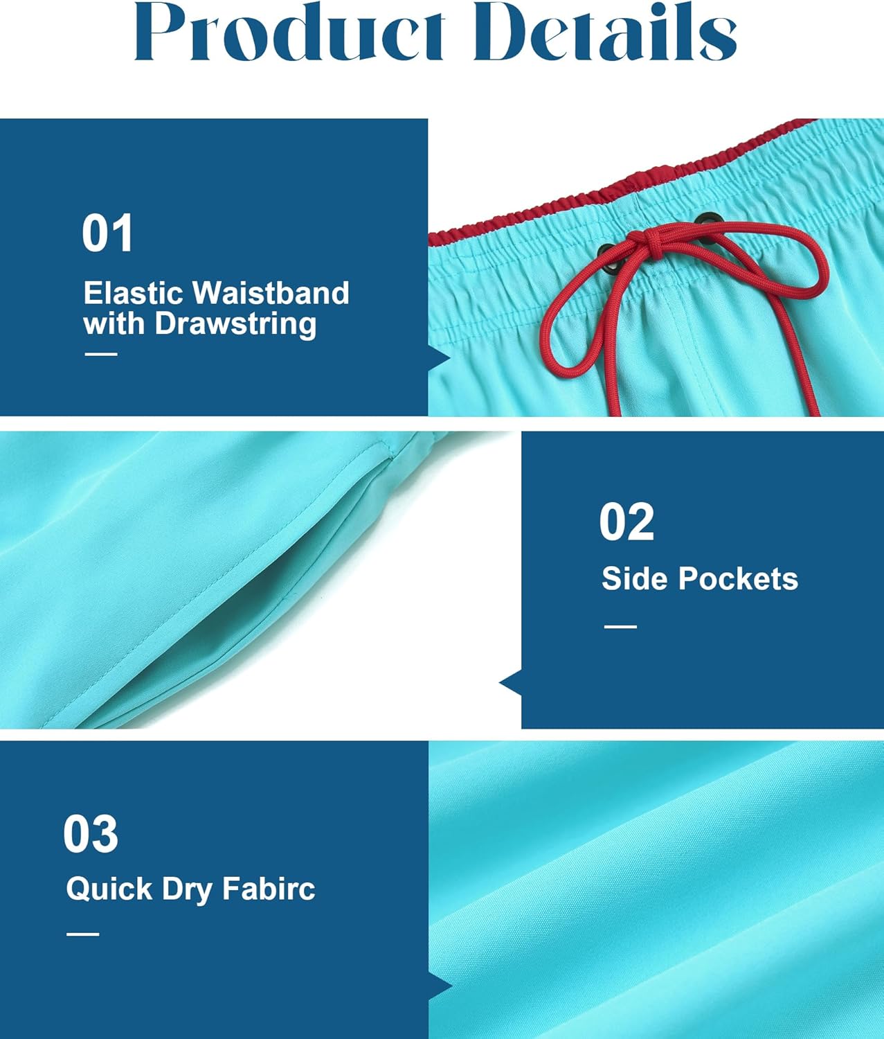 Mens Swim Trunks 5 Inch with Mesh Lining Quick Dry Stretch Bathing Suits for Men Board Shorts Men's Swimwear - Image 4