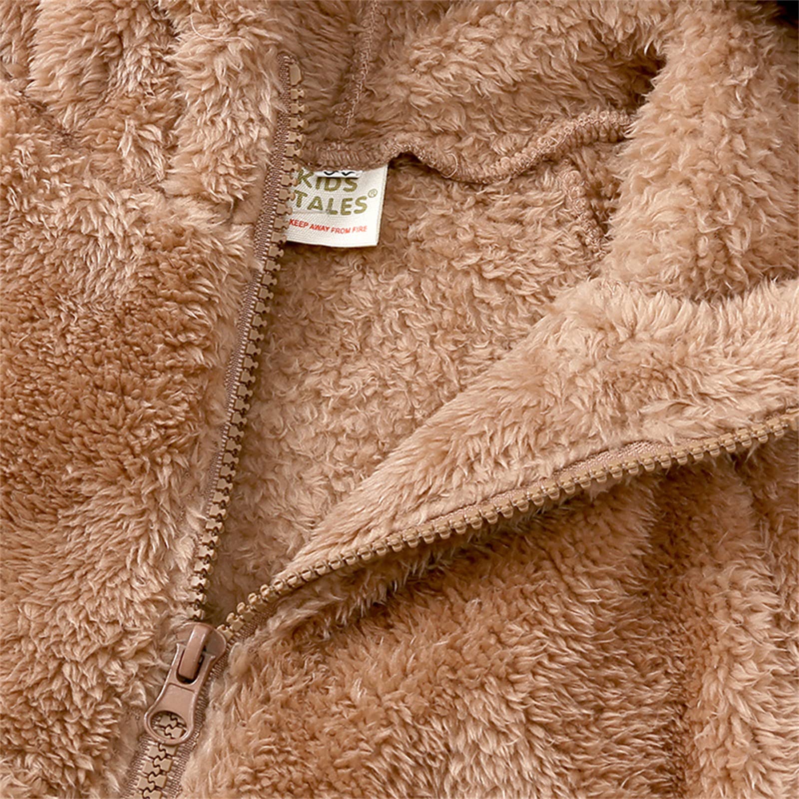 Baby Boy Girl Autunno Inverno Abbigliamento Manica lunga Cerniera Felpa con cappuccio Cappotto Giacca in pile semplice Giacca con cappuccio con orecchie d'orso