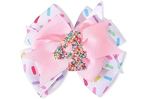 Birthday Bow First Birthday Princess Sprinkle Hair Accessories