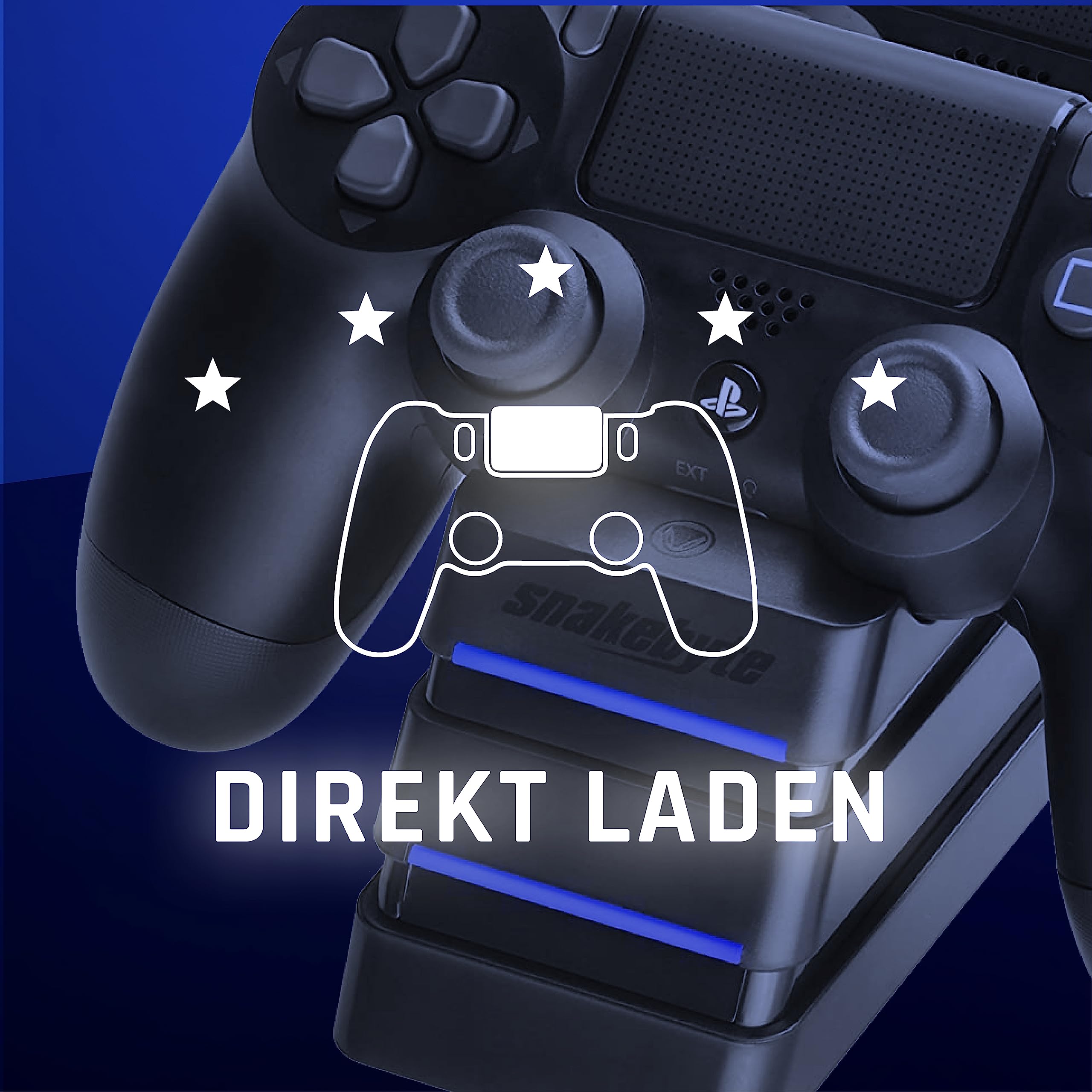 Snakebyte PS4 TWIN:CHARGE 4 Ladestation für PlayStation 4 PS4 Slim PS4 Pro Dualshock 4 Controller Docking Station schwarz