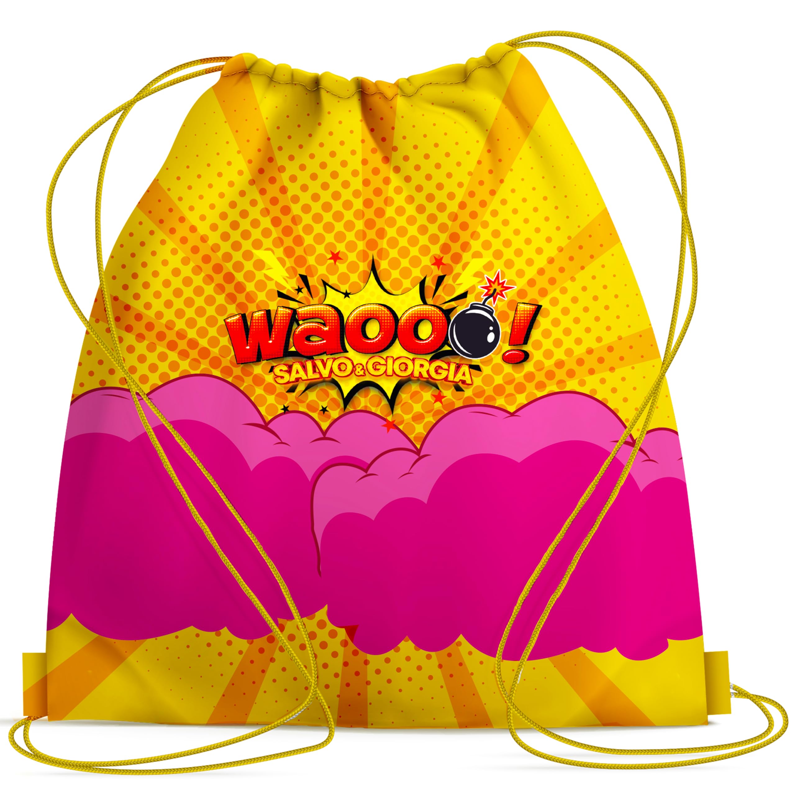 Salvo & Giorgia – Zainetto a Sacca per Bambini 34x40 cm | Borsa Leggera con Lacci, Perfetta per Scuola, Sport e Tempo Libero