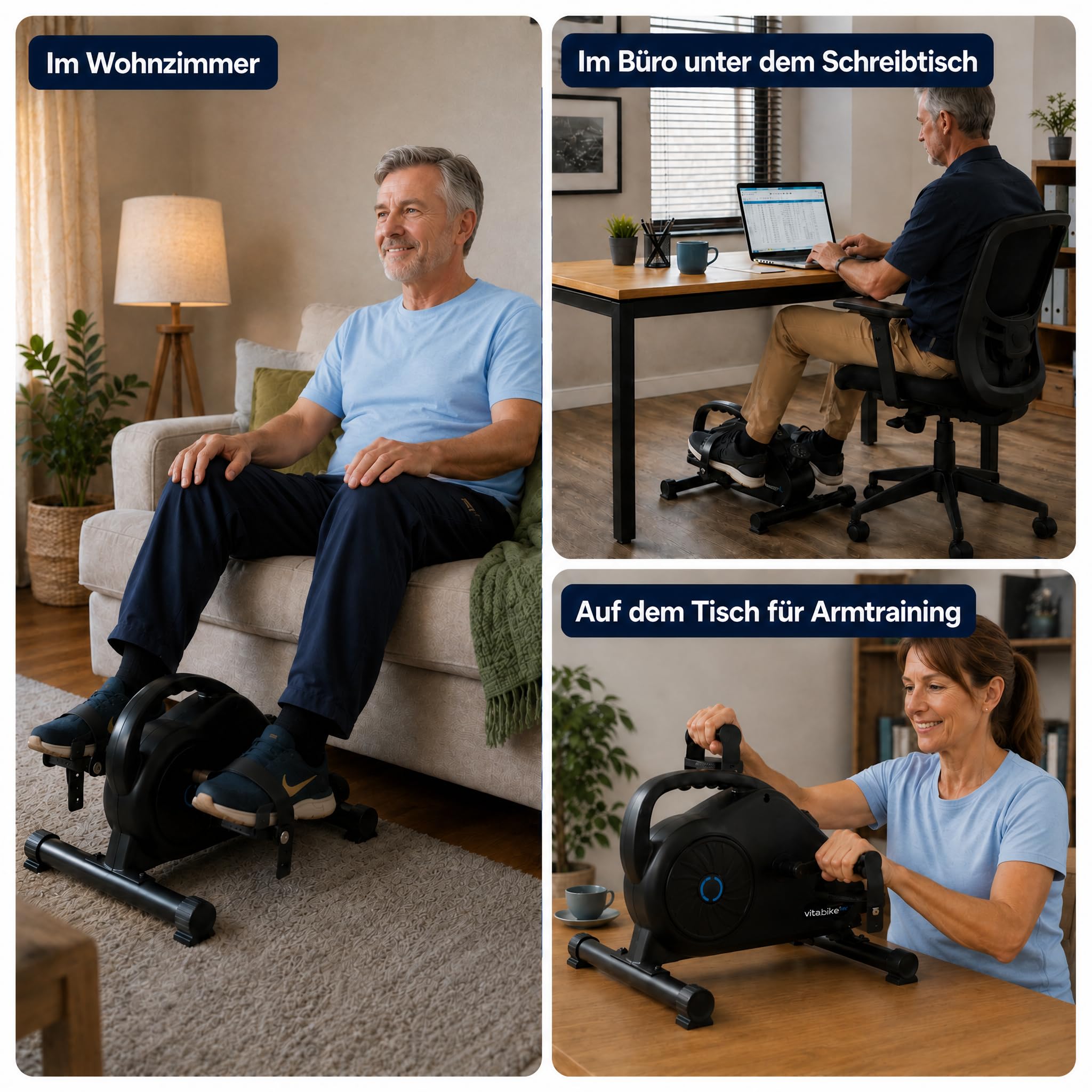 Vita&Bike Pedaltrainer, Heimtrainer für Arme & Beine, mit Trainingscomputer