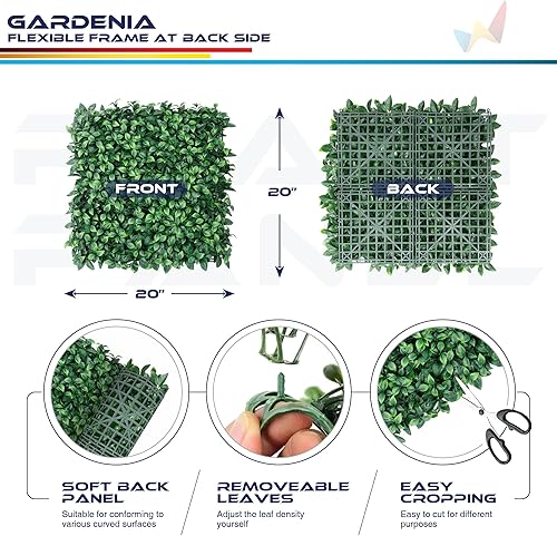 Miniatura 228 de Windscreen4less 6 paneles artificiales de boj de 20 x 20 pulgadas, seto topiario, plantas, hierba, pantalla de privacidad para exteriores, Boj