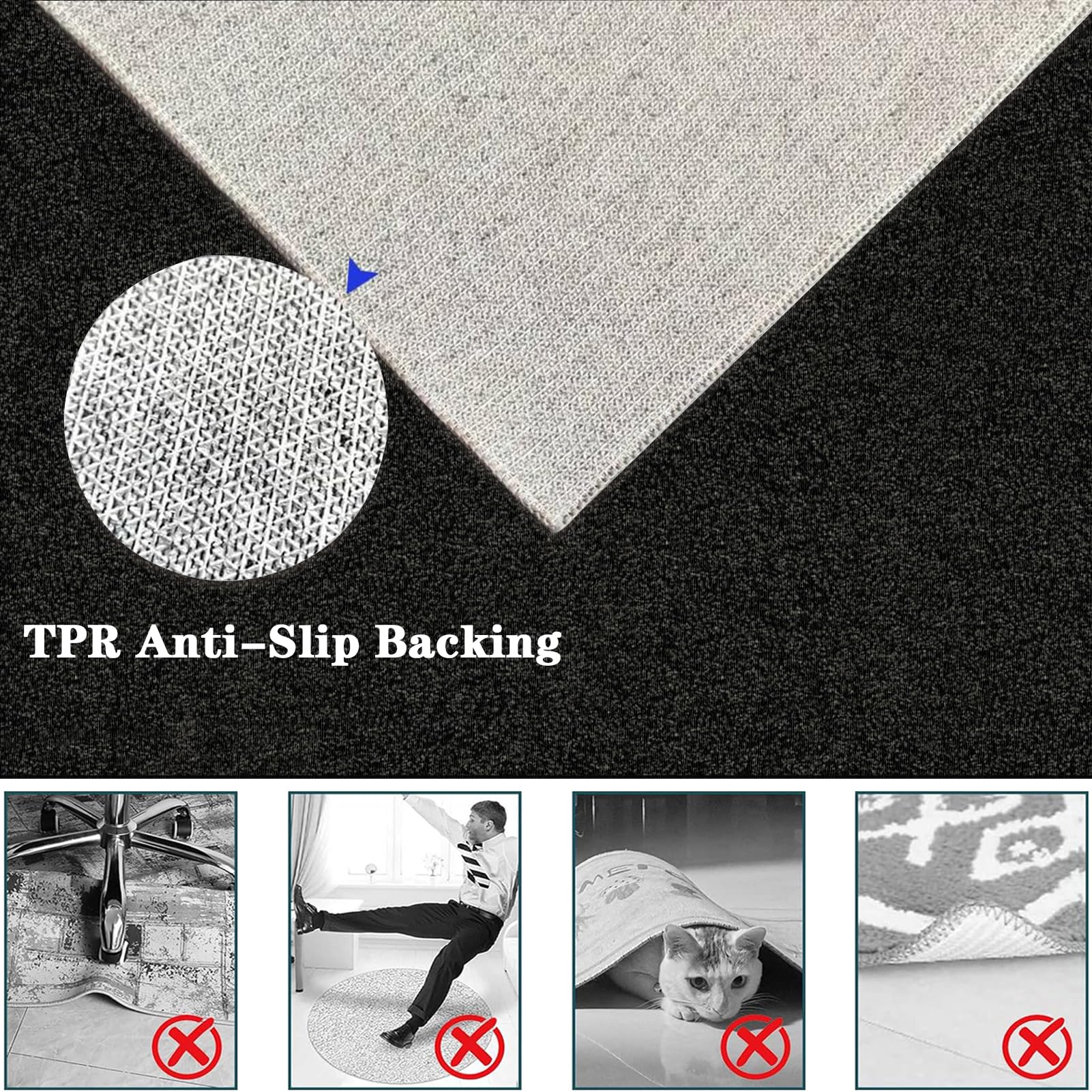 Tapis protège Sol, Gaming Tapis de Chaise pour Les Chaises de Jeu ou de Bureau, 120 x 140 cm Tapis antidérapant sous Chaise de Bureau, Protège Les Sols, Planchers, Parquets, pour Gaming et Le Travail