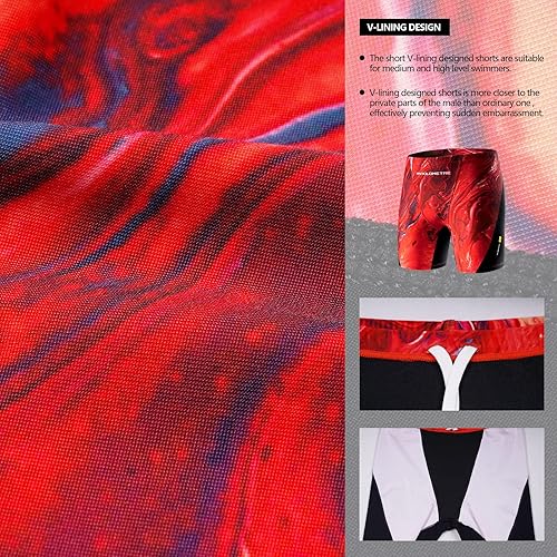 Miniatura 6 de MY KILOMETRE Bañadores de pierna cuadrada para hombre, de secado rápido, duraderos, atléticos, para entrenamiento de natación