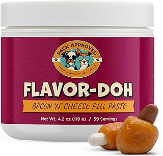 Flavor-Doh - Flavored Pill Wrap for Dogs to Hide Capsules and Create Pill Treats for Dogs - Easy-to-Use Treat Paste for Pet Medication - Bacon n' Cheese (4.2oz)