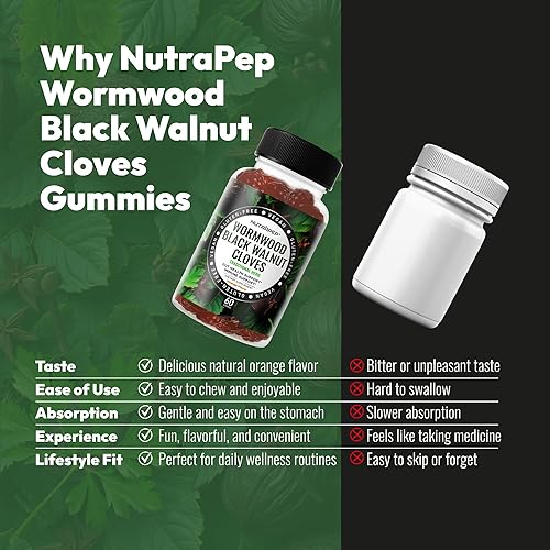 Miniatura 5 de Cápsulas de clavo de nogal negro de ajenjo, limpieza intestinal de desintoxicación natural, salud digestiva y apoyo intestinal, suplemento avanzado