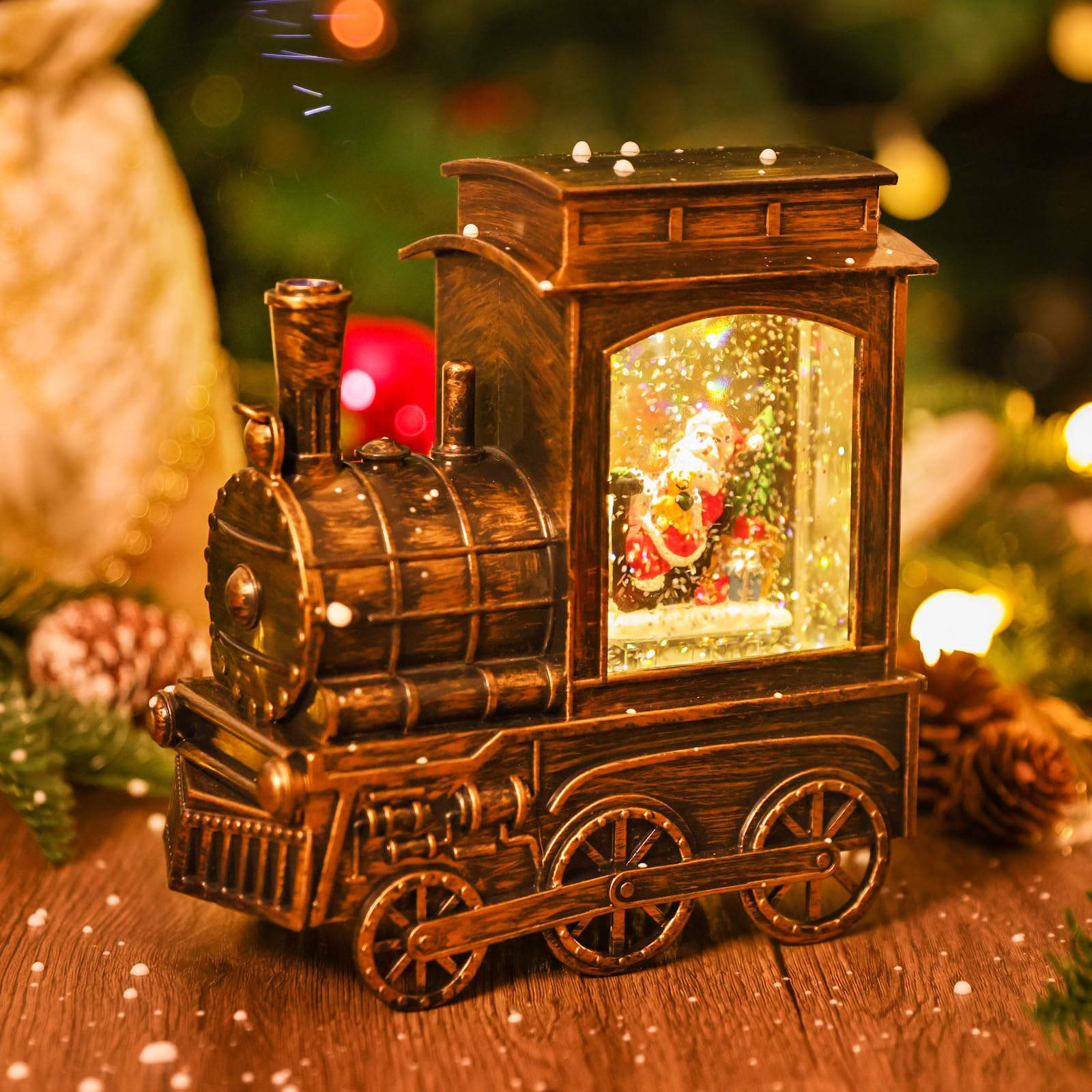 Train Christmas Musical Globe Musical Christmas Snow Globes With Santa