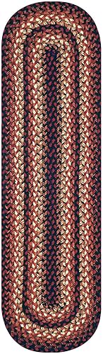 Miniatura 6 de Homespice Prescott - Camino de mesa pequeño trenzado de yute prémium de 8 x 28 pulgadas (juego de 2) ovalado negro, rojo, marrón reversible, hilo de