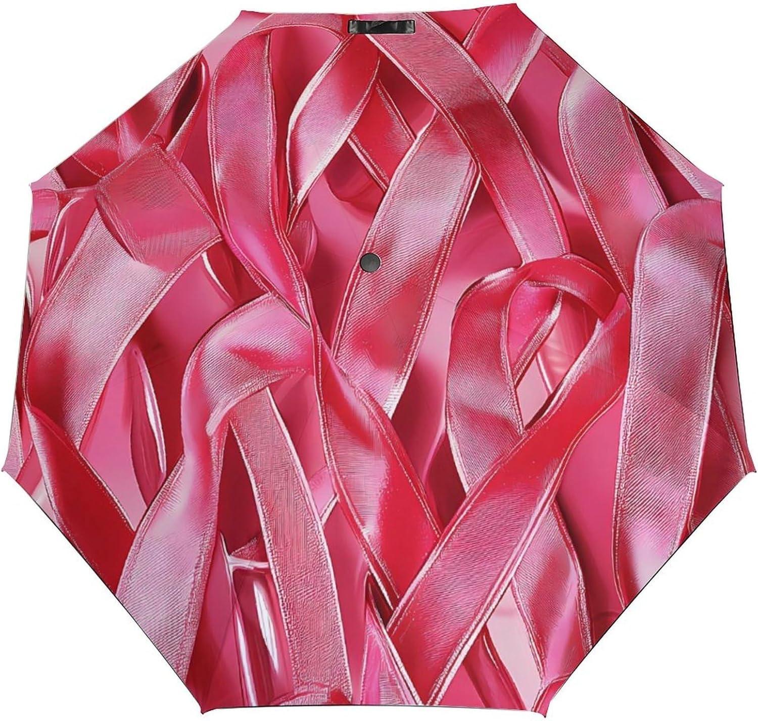 Abstract Breast Cancer Ribbons Travel 3 Folding Umbrella Windproof Rain Sun Manual Opening And Closing Umbrellas